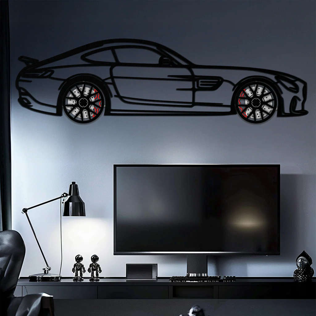 Mercedes AMG GTS Metal Wall Art – Rotating Wheel Luxury Car Decor – Perfect Gift for Car Enthusiasts - KAFMEKA073 - Image 6