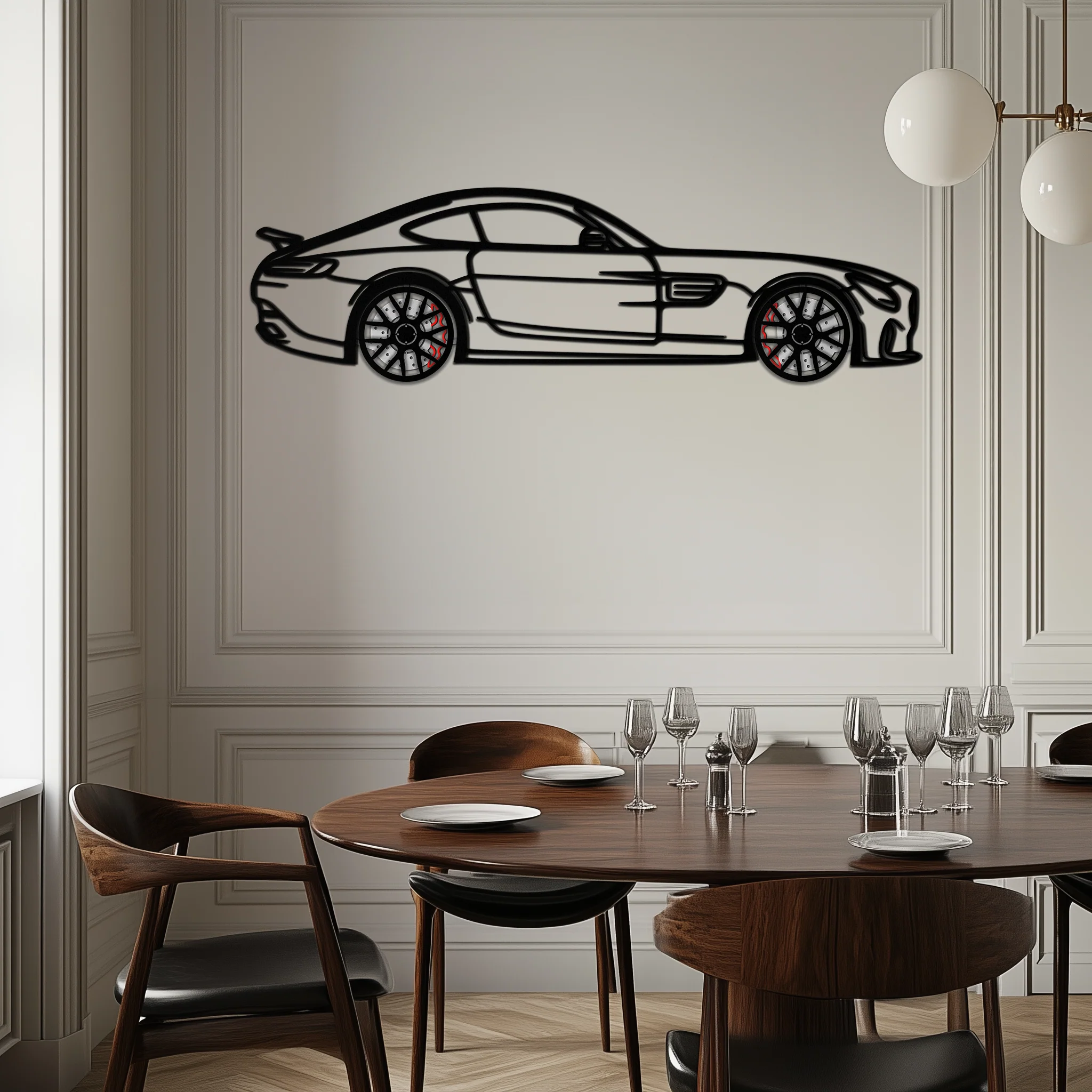 Mercedes AMG GTS Metal Wall Art – Rotating Wheel Luxury Car Decor – Perfect Gift for Car Enthusiasts - KAFMEKA073 - Image 8