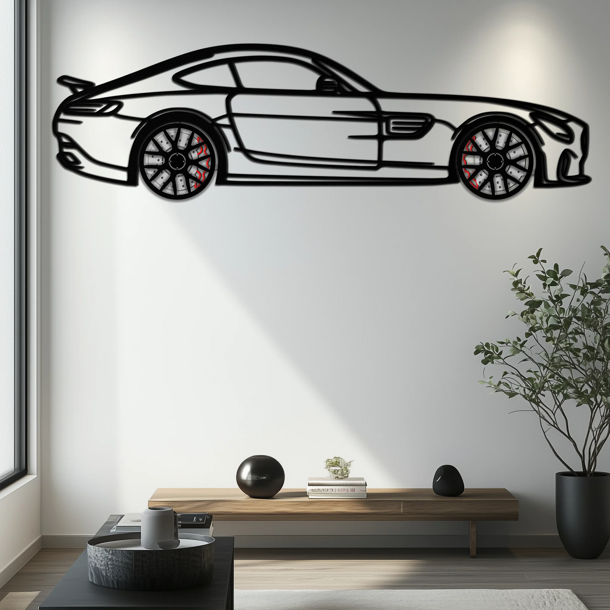 Mercedes AMG GTS Metal Wall Art – Rotating Wheel Luxury Car Decor – Perfect Gift for Car Enthusiasts - KAFMEKA073 - Image 9