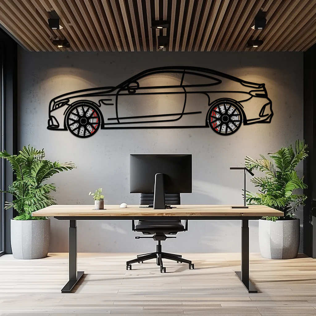 Mercedes C63 AMG Metal Wall Art – Performance Coupe Silhouette with Rotating Wheels 🔥🏁KAFMEKA071 - Image 3