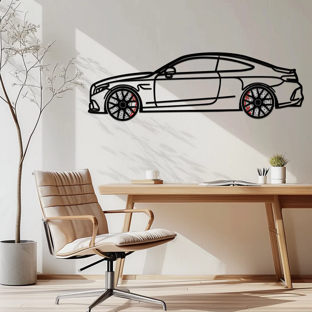 Mercedes C63 AMG Metal Wall Art – Performance Coupe Silhouette with Rotating Wheels 🔥🏁KAFMEKA071 - Image 6