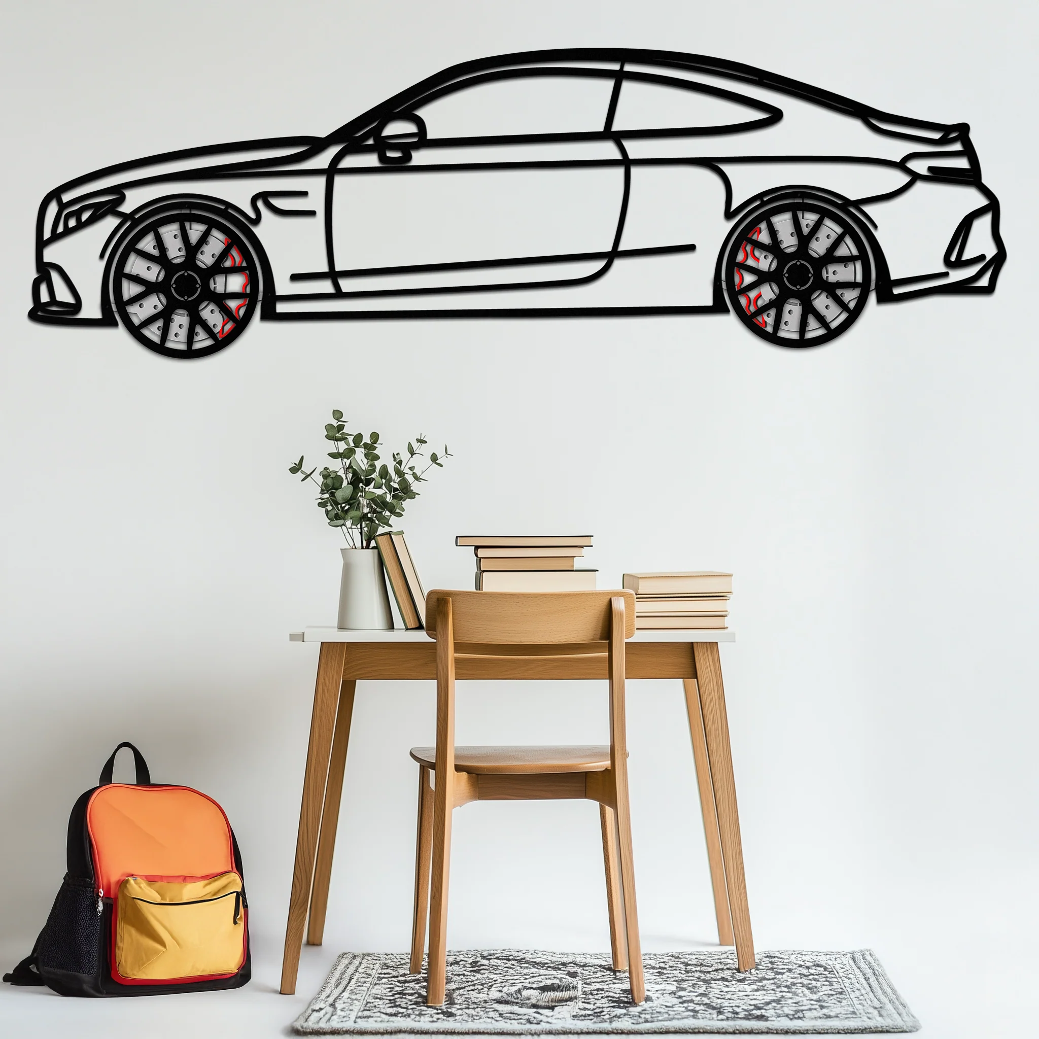 Mercedes C63 AMG Metal Wall Art – Performance Coupe Silhouette with Rotating Wheels 🔥🏁KAFMEKA071 - Image 7