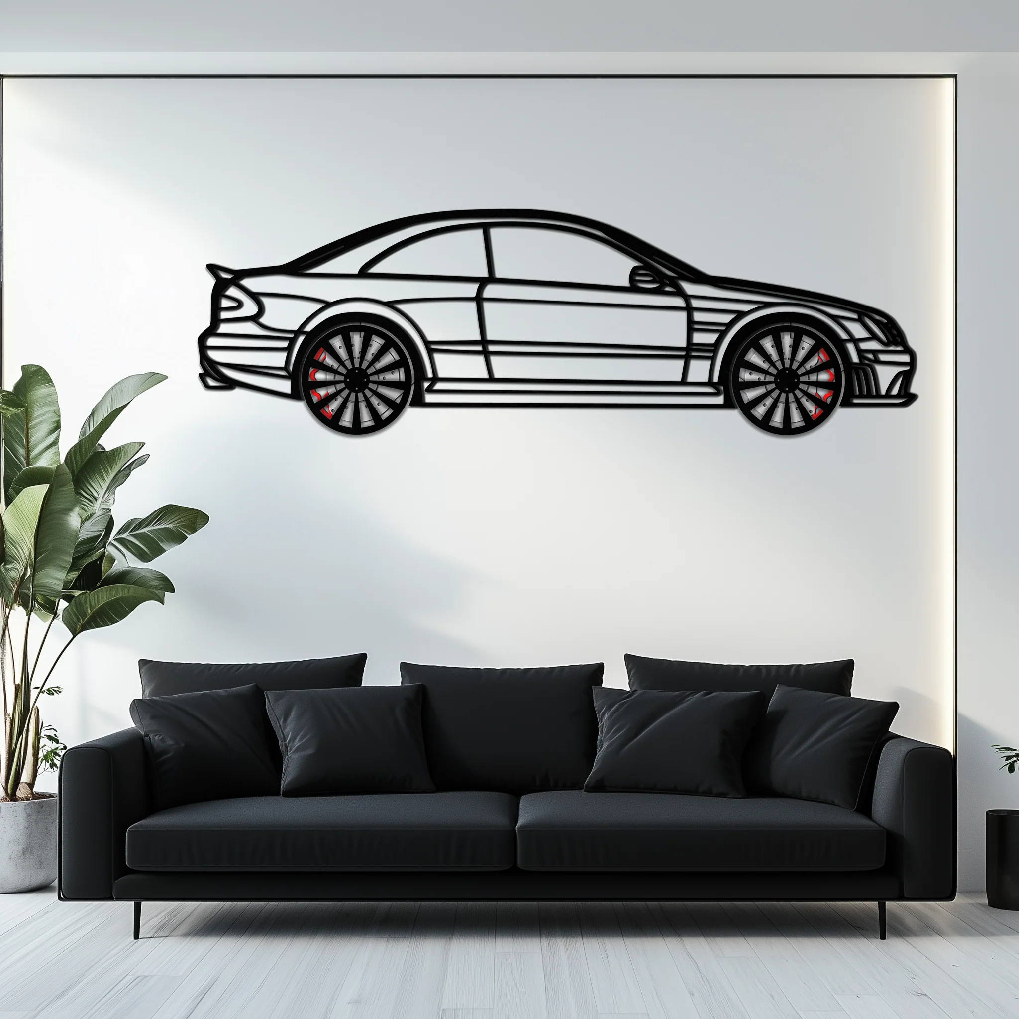 Mercedes CLK63 Metal Wall Art – Spinning Wheel Garage Decor for Car Enthusiasts - KAFMEKA076 - Image 10