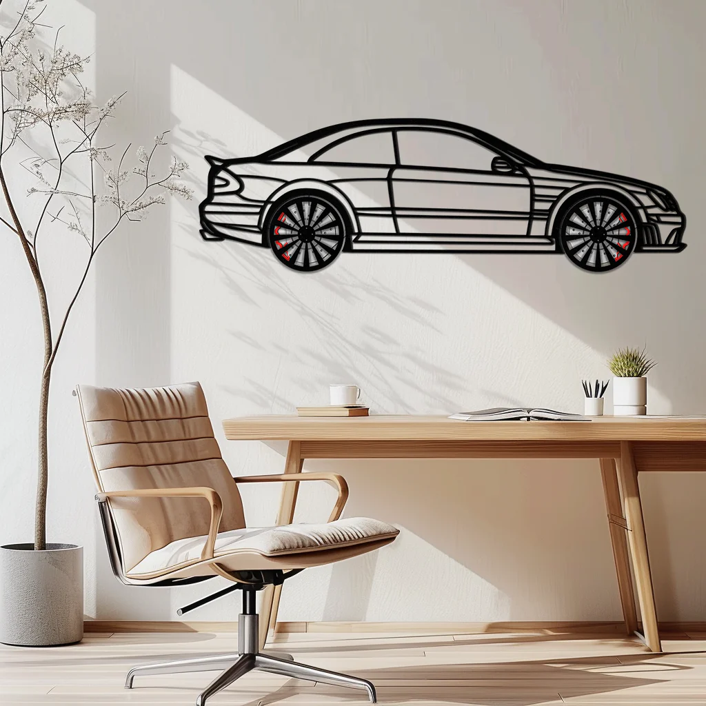 Mercedes CLK63 Metal Wall Art – Spinning Wheel Garage Decor for Car Enthusiasts - KAFMEKA076 - Image 2