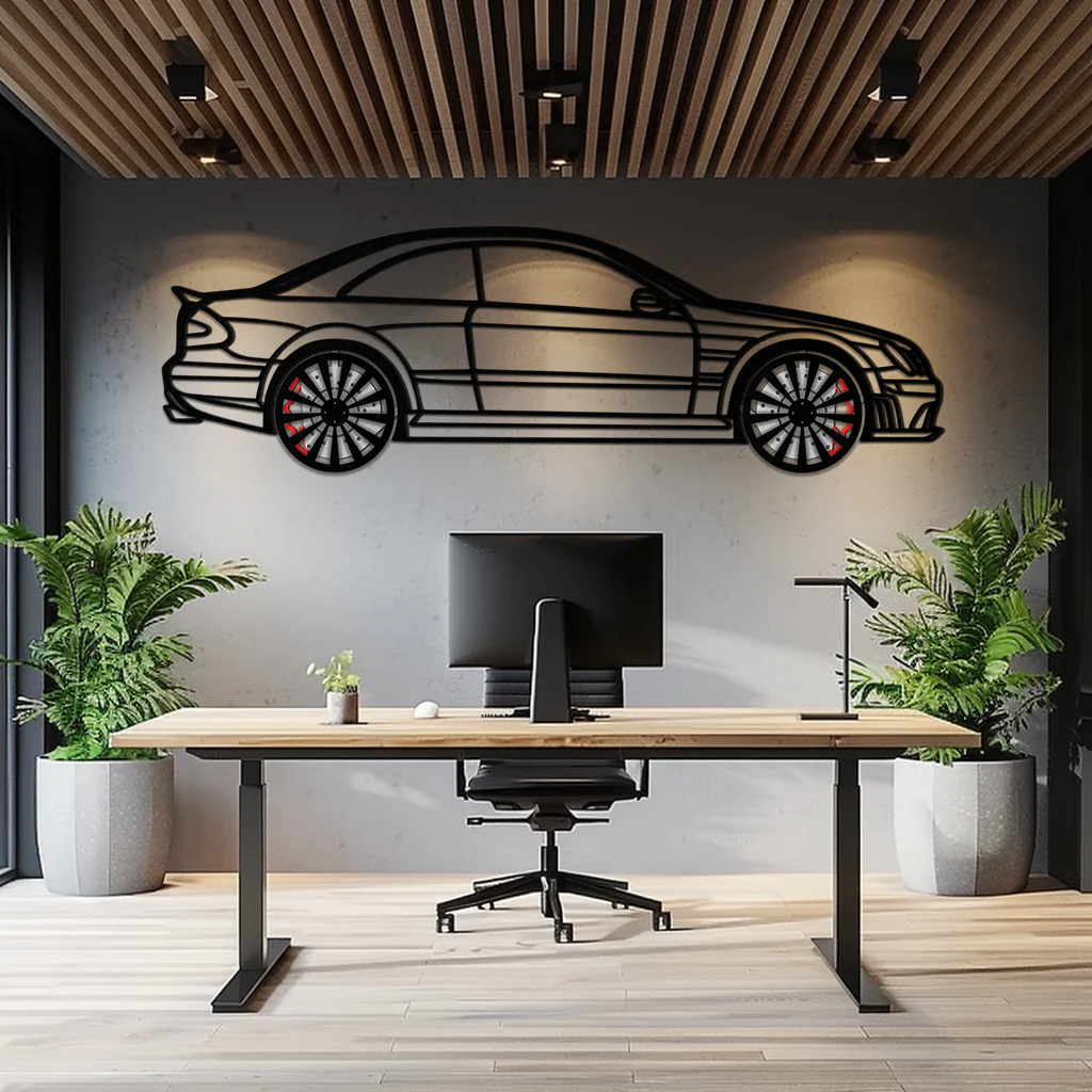 Mercedes CLK63 Metal Wall Art – Spinning Wheel Garage Decor for Car Enthusiasts - KAFMEKA076 - Image 4