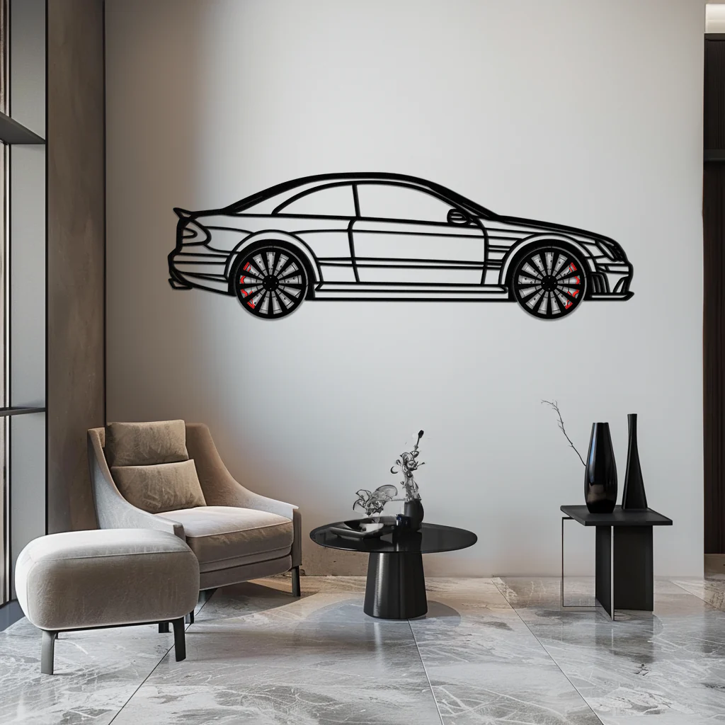 Mercedes CLK63 Metal Wall Art – Spinning Wheel Garage Decor for Car Enthusiasts - KAFMEKA076 - Image 6