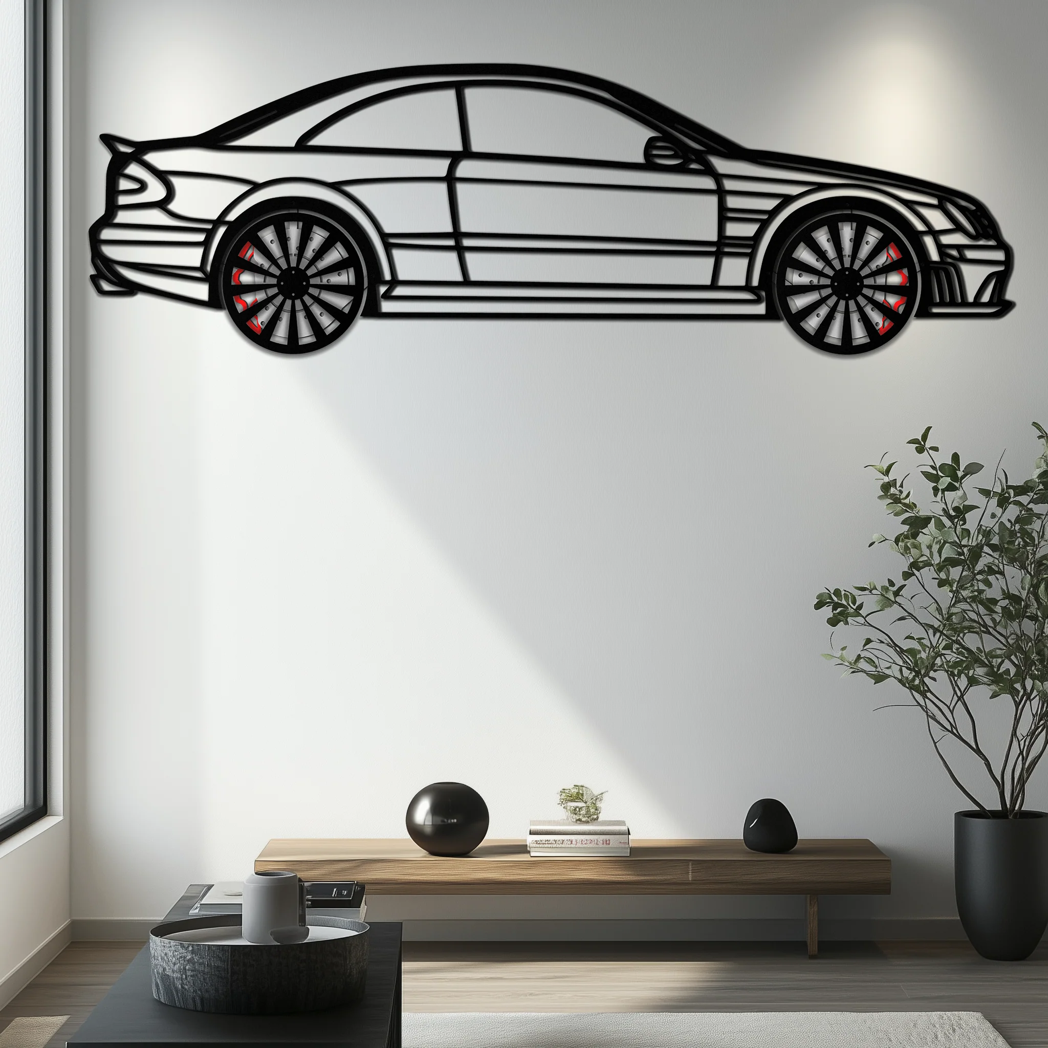 Mercedes CLK63 Metal Wall Art – Spinning Wheel Garage Decor for Car Enthusiasts - KAFMEKA076 - Image 9