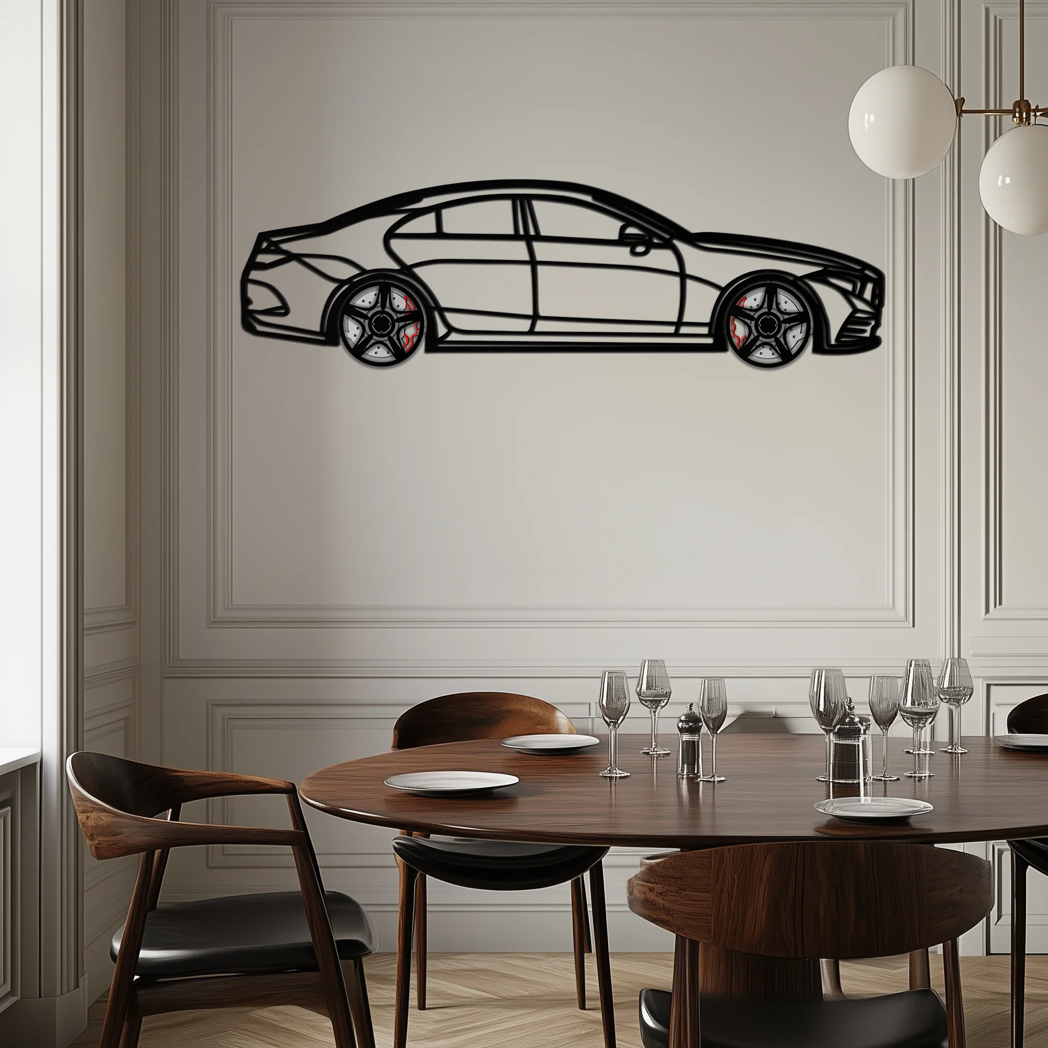 Mercedes CLS Metal Car Wall Art – Rotating Wheels • Luxury Automotive Decor Gift - KAFMEKA077 - Image 10