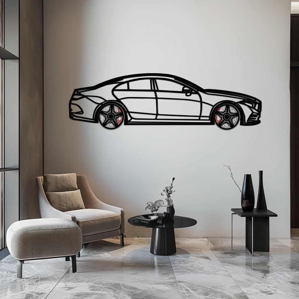 Mercedes CLS Metal Car Wall Art – Rotating Wheels • Luxury Automotive Decor Gift - KAFMEKA077 - Image 2