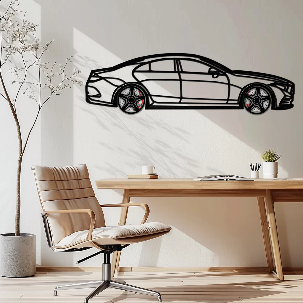 Mercedes CLS Metal Car Wall Art – Rotating Wheels • Luxury Automotive Decor Gift - KAFMEKA077 - Image 6