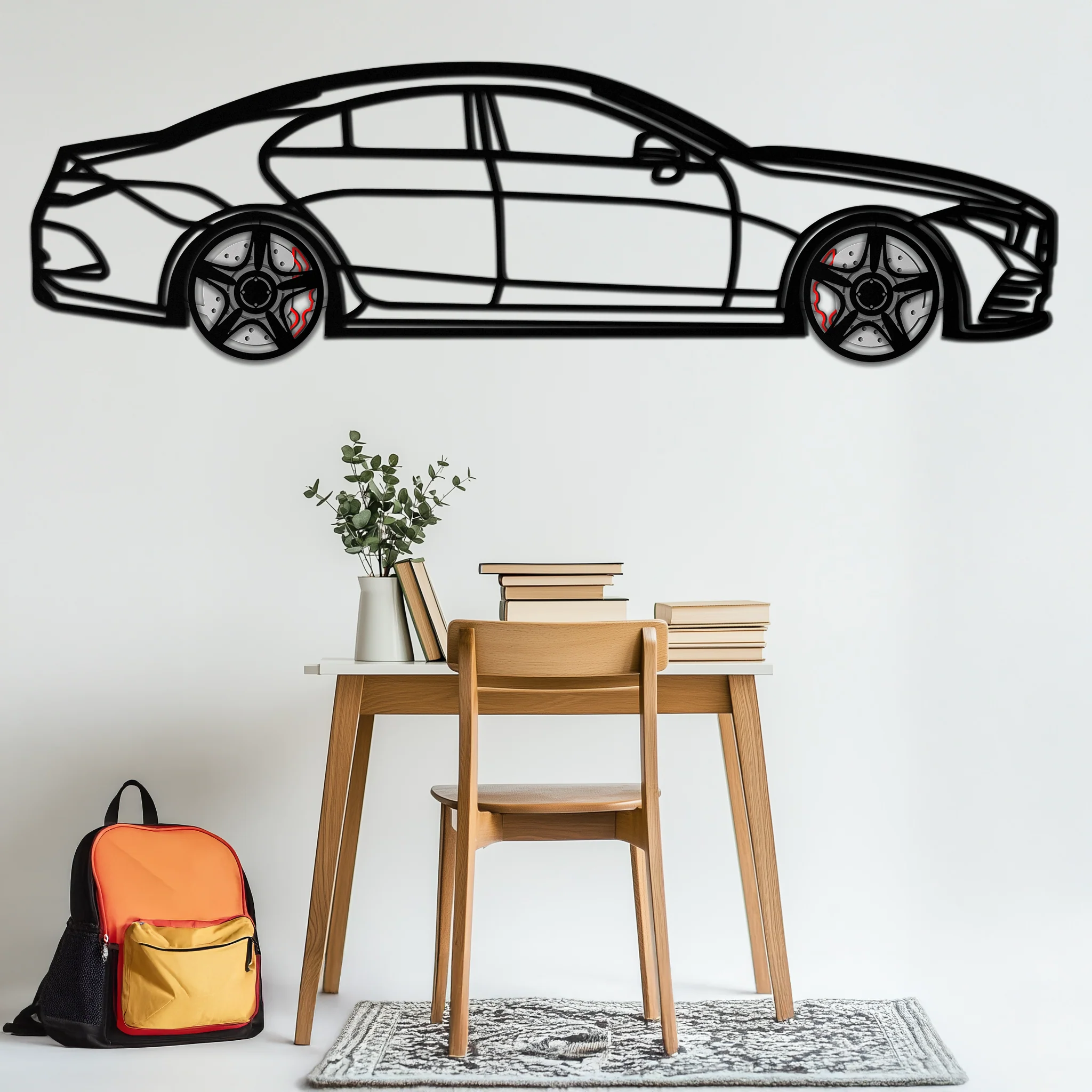 Mercedes CLS Metal Car Wall Art – Rotating Wheels • Luxury Automotive Decor Gift - KAFMEKA077 - Image 7