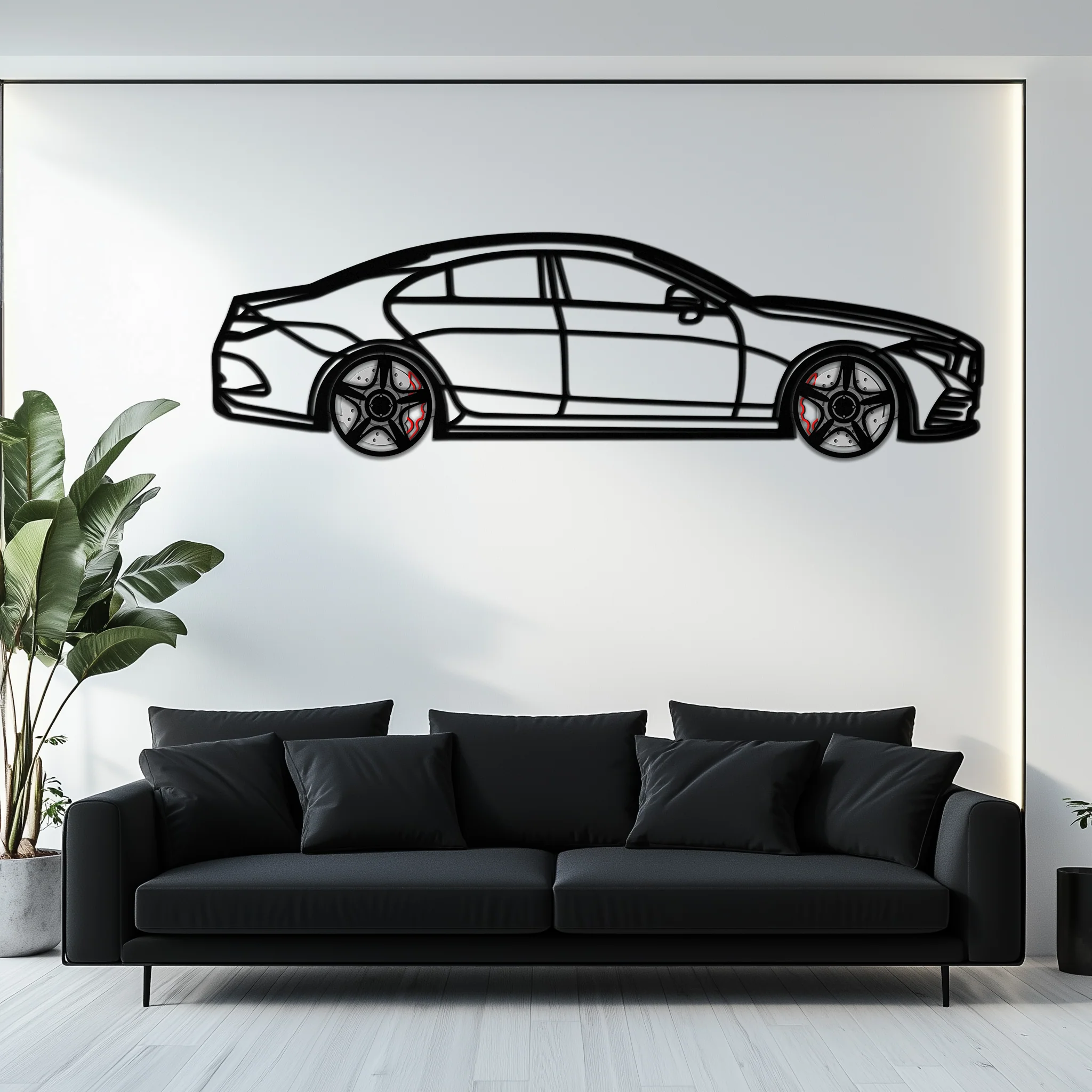 Mercedes CLS Metal Car Wall Art – Rotating Wheels • Luxury Automotive Decor Gift - KAFMEKA077 - Image 9