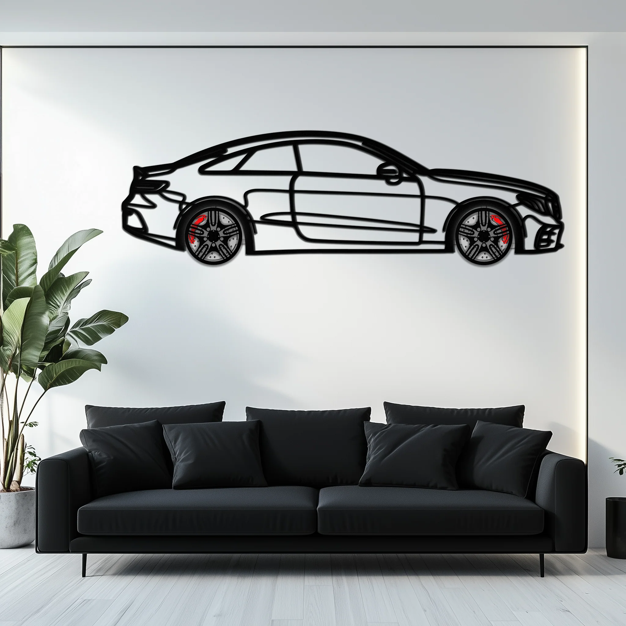 Mercedes E53 AMG Rotating Wheel Metal Wall Art – Luxury Coupe Silhouette Decor for Car Enthusiasts- KAFMEKA078 - Image 10