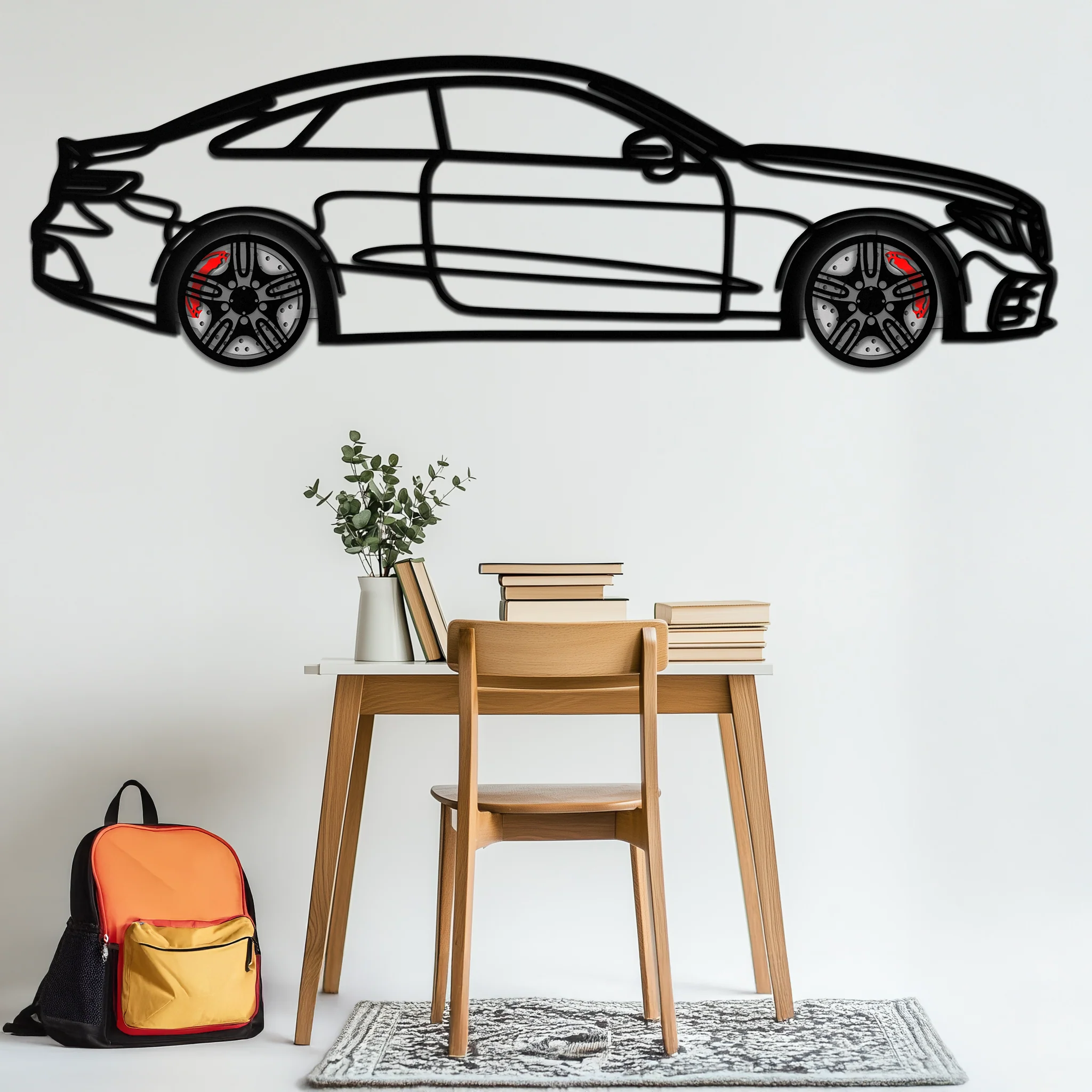 Mercedes E53 AMG Rotating Wheel Metal Wall Art – Luxury Coupe Silhouette Decor for Car Enthusiasts- KAFMEKA078 - Image 7