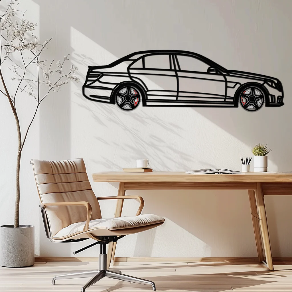 Mercedes E63 AMG Metal Wall Art – Rotating Wheels • Luxury Car Silhouette • Perfect Gift for Mercedes Lovers- KAFMEKA079 - Image 6
