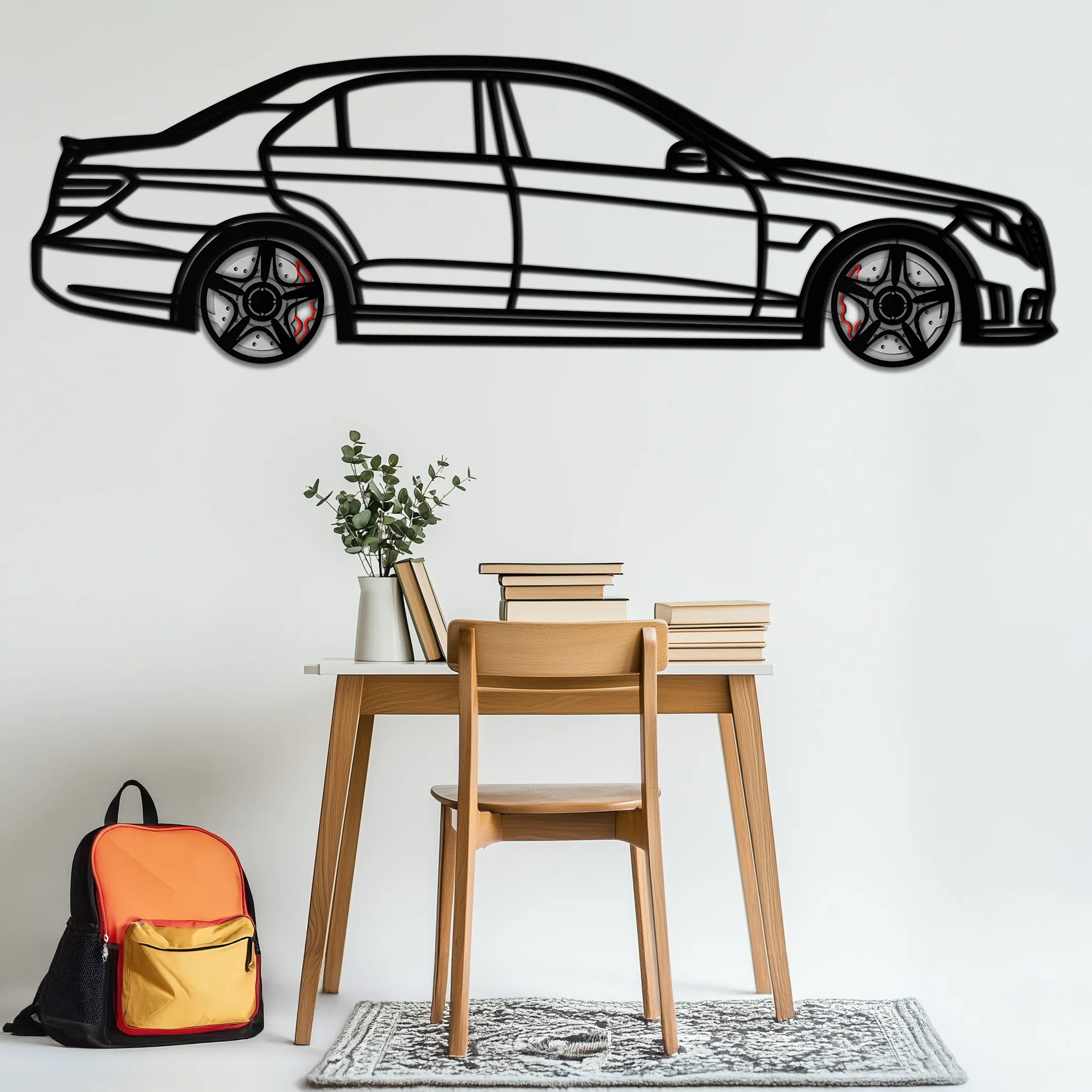 Mercedes E63 AMG Metal Wall Art – Rotating Wheels • Luxury Car Silhouette • Perfect Gift for Mercedes Lovers- KAFMEKA079 - Image 7