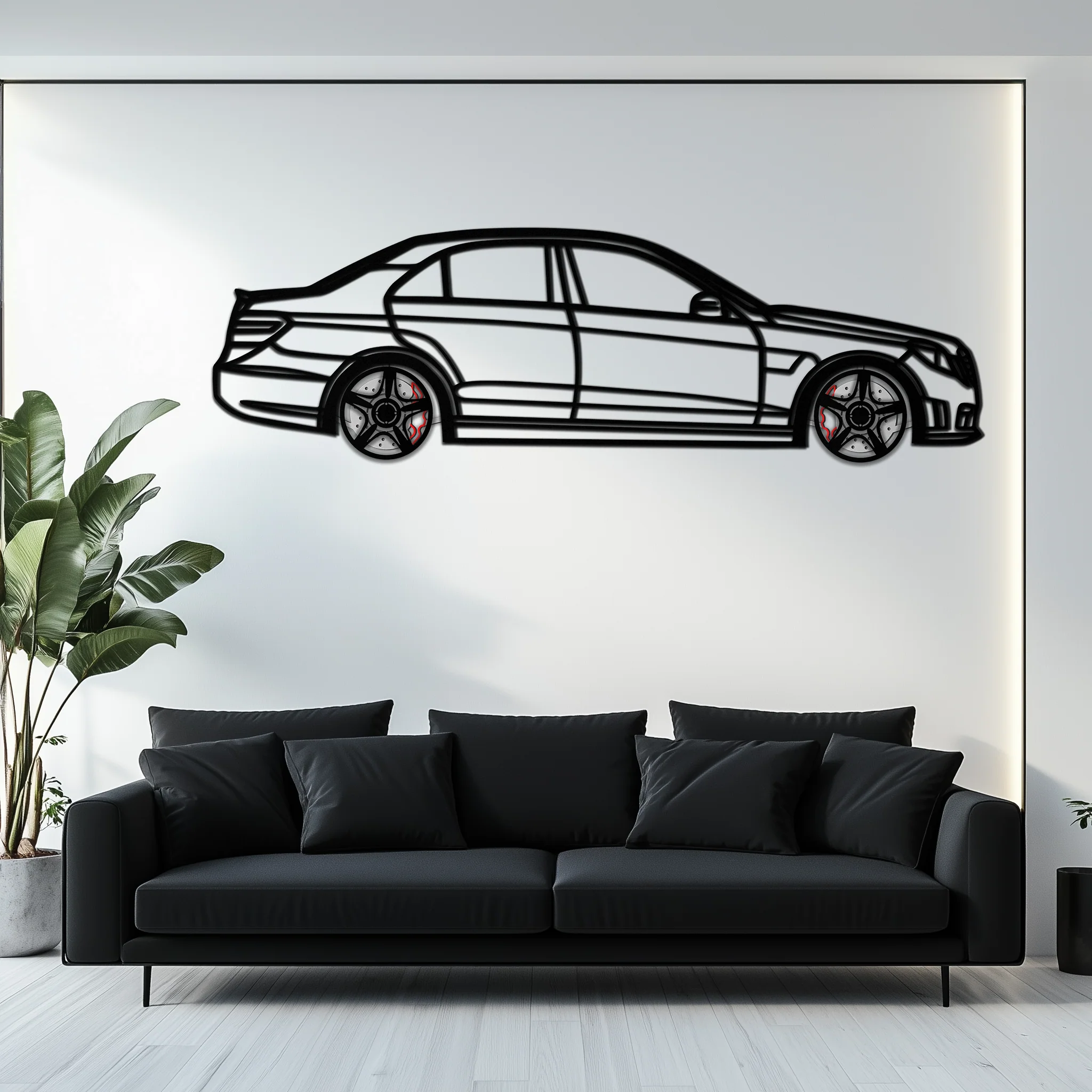 Mercedes E63 AMG Metal Wall Art – Rotating Wheels • Luxury Car Silhouette • Perfect Gift for Mercedes Lovers- KAFMEKA079 - Image 9