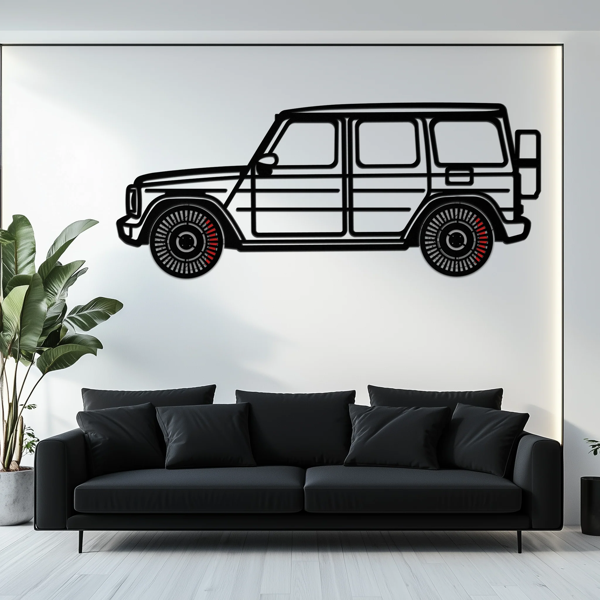 Mercedes G-Class Metal Wall Art – Luxury SUV Silhouette with Rotating Wheels 🚙✨KAFMEKA069 - Image 10