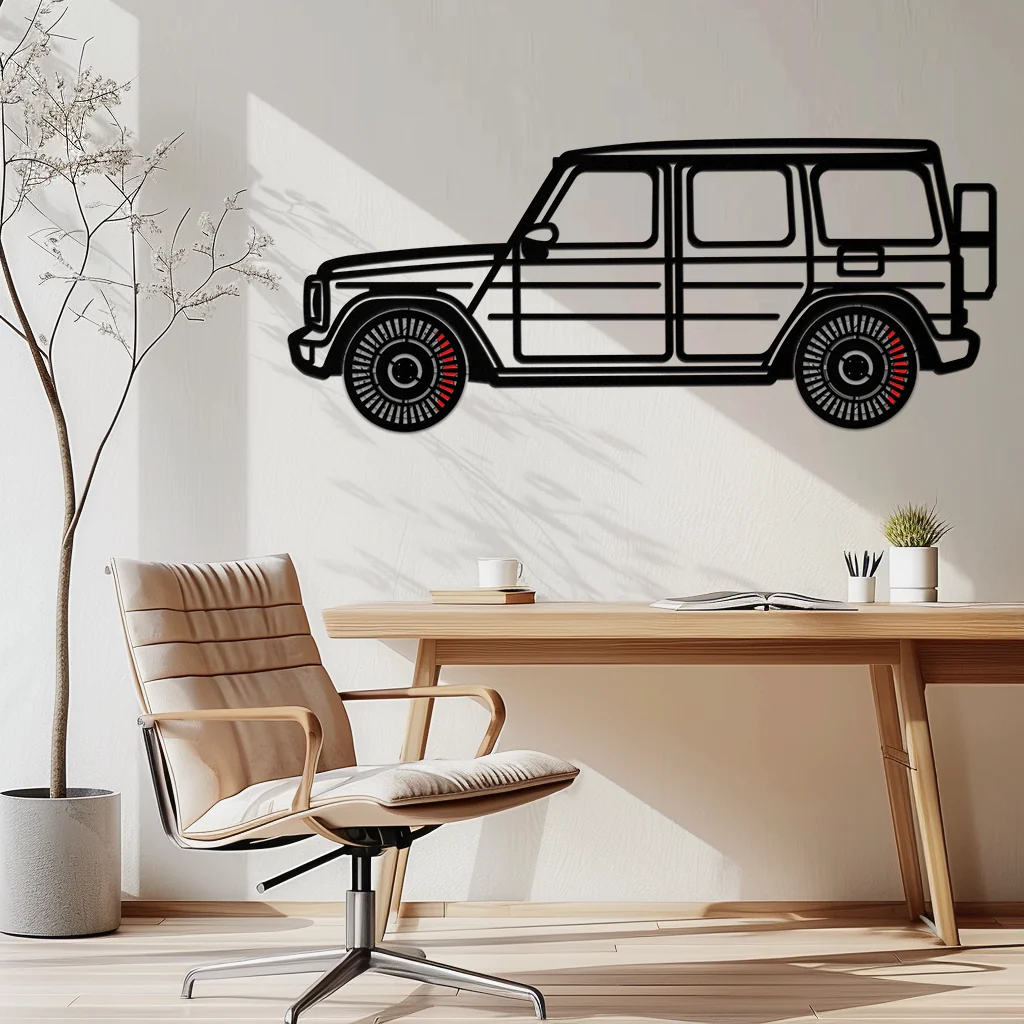 Mercedes G-Class Metal Wall Art – Luxury SUV Silhouette with Rotating Wheels 🚙✨KAFMEKA069 - Image 3