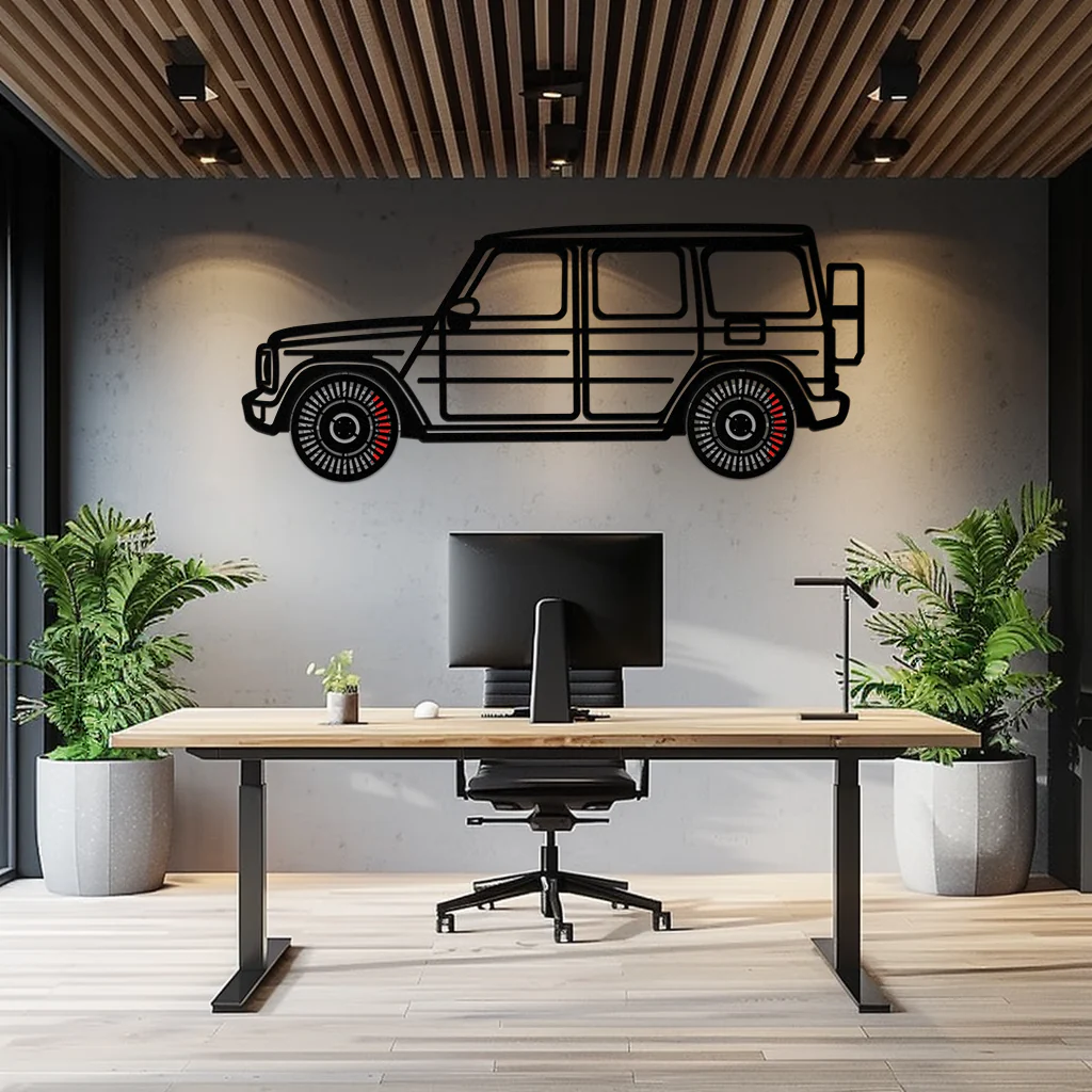 Mercedes G-Class Metal Wall Art – Luxury SUV Silhouette with Rotating Wheels 🚙✨KAFMEKA069 - Image 5