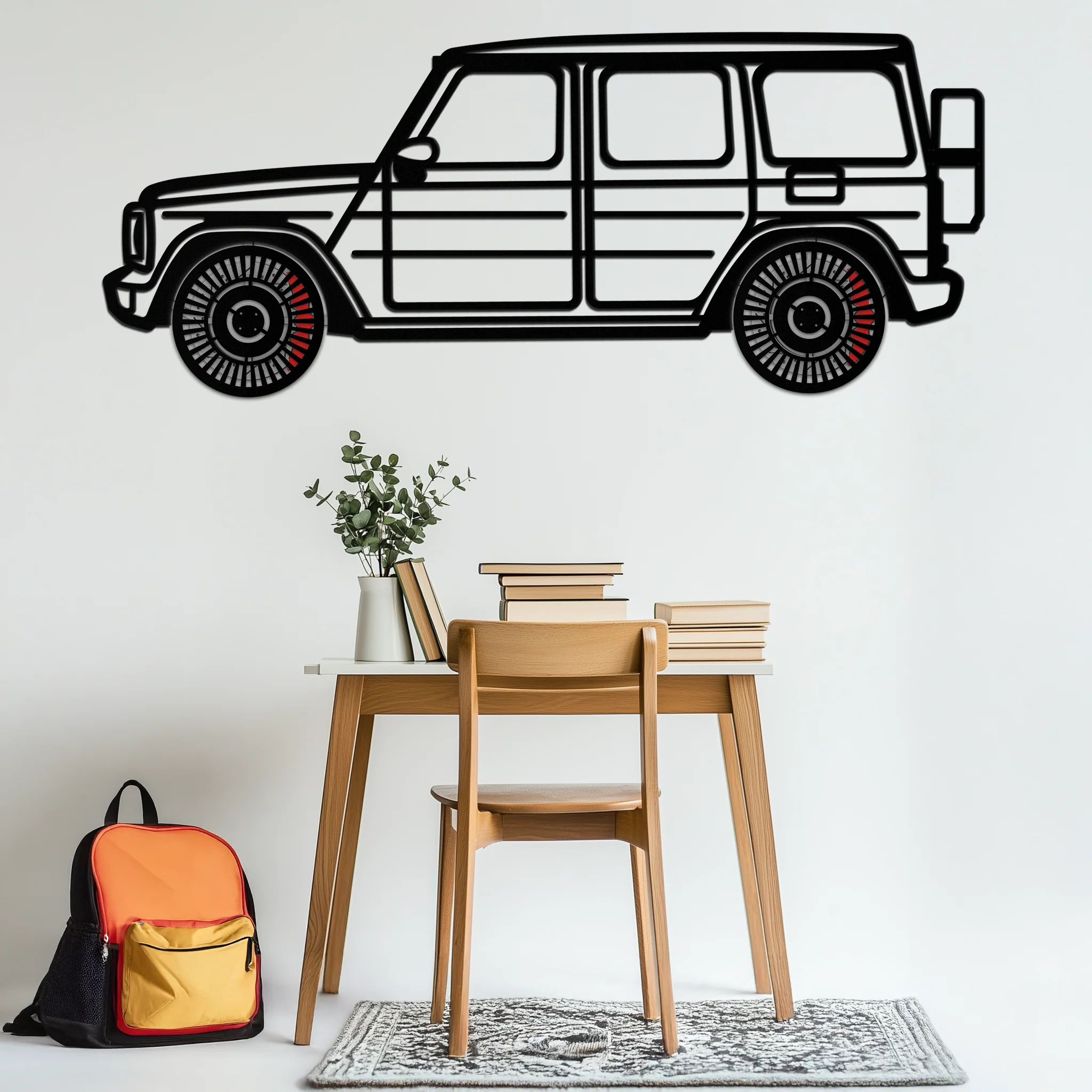 Mercedes G-Class Metal Wall Art – Luxury SUV Silhouette with Rotating Wheels 🚙✨KAFMEKA069 - Image 7