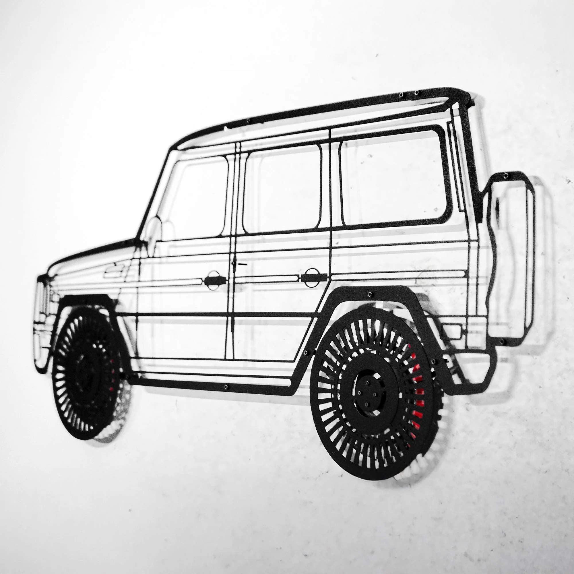 Mercedes G63 AMG Wall Art – Luxury 4x4 Steel Silhouette with Spinning Wheels-KAFMEKA034 - Image 5