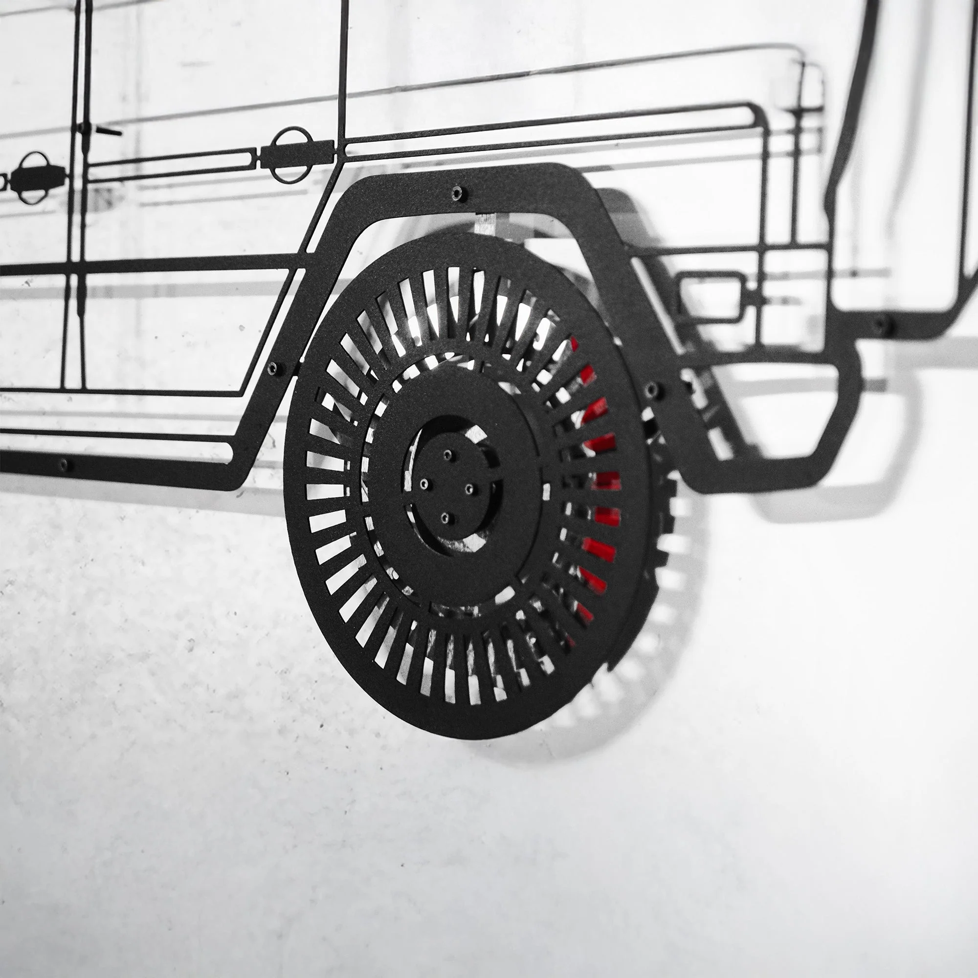 Mercedes G63 AMG Wall Art – Luxury 4x4 Steel Silhouette with Spinning Wheels-KAFMEKA034 - Image 7