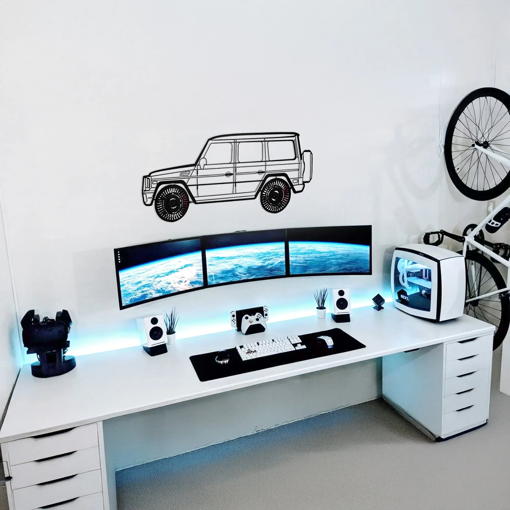 Mercedes G63 AMG Wall Art – Luxury 4x4 Steel Silhouette with Spinning Wheels-KAFMEKA034 - Image 8