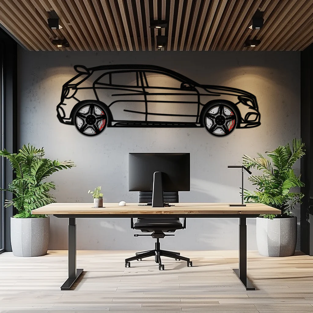 Mercedes GLA 45 Metal Wall Art – Rotating Wheel Car Silhouette Decor | Luxury Automotive Gift for Car Lovers- KAFMEKA080 - Image 5