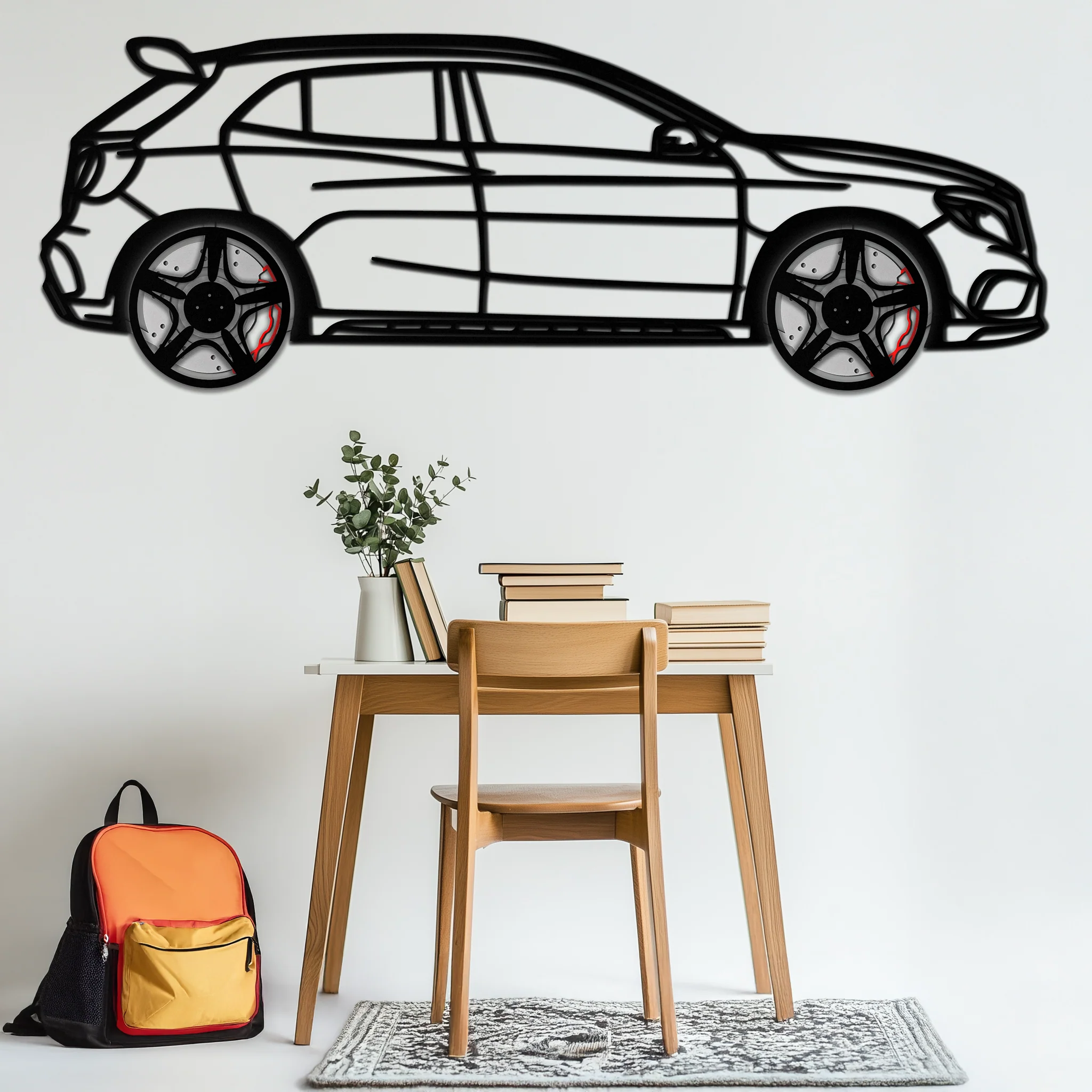 Mercedes GLA 45 Metal Wall Art – Rotating Wheel Car Silhouette Decor | Luxury Automotive Gift for Car Lovers- KAFMEKA080 - Image 7