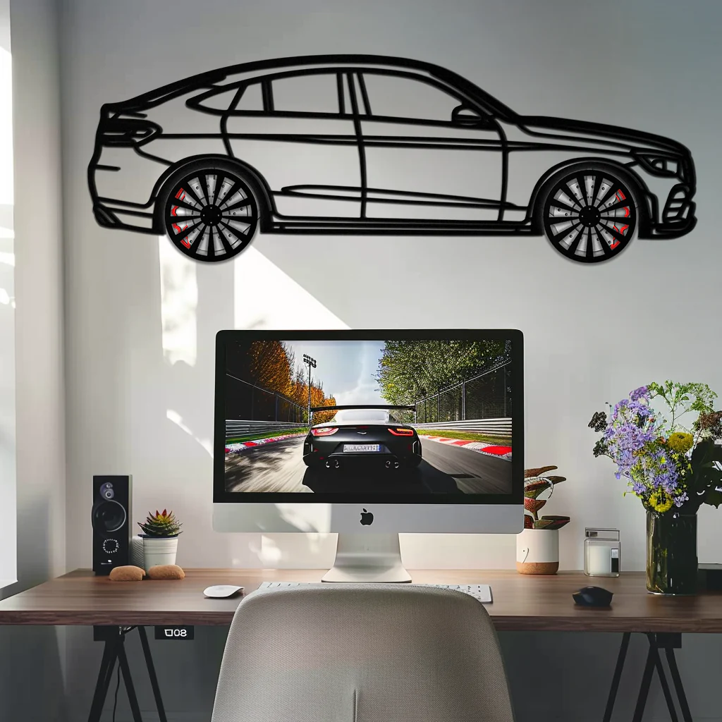 Mercedes GLC Coupe Metal Wall Art – Rotating Wheels Edition | Luxury AMG-Inspired Garage & Home Decor -KAFMEKA081 - Image 3