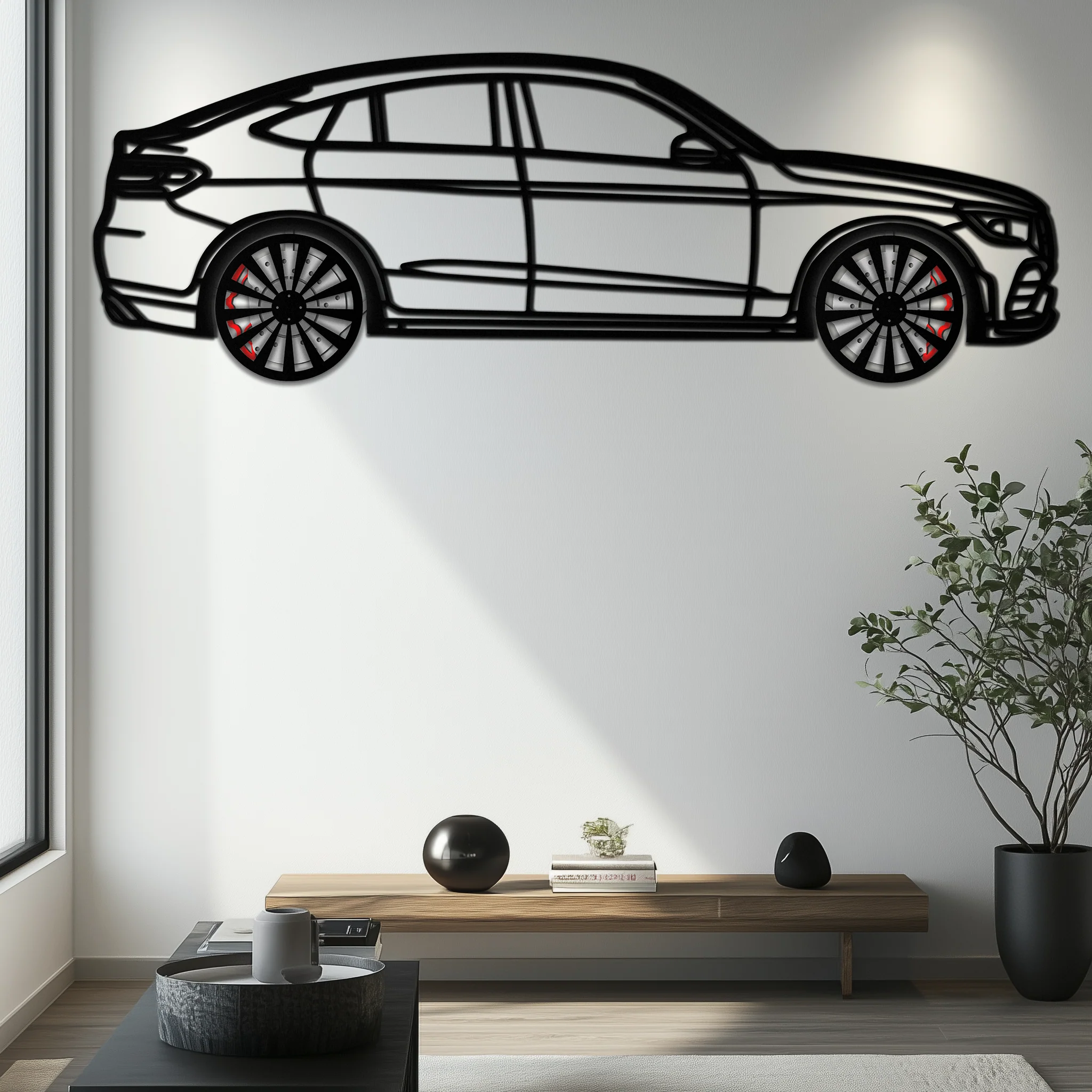 Mercedes GLC Coupe Metal Wall Art – Rotating Wheels Edition | Luxury AMG-Inspired Garage & Home Decor -KAFMEKA081 - Image 9