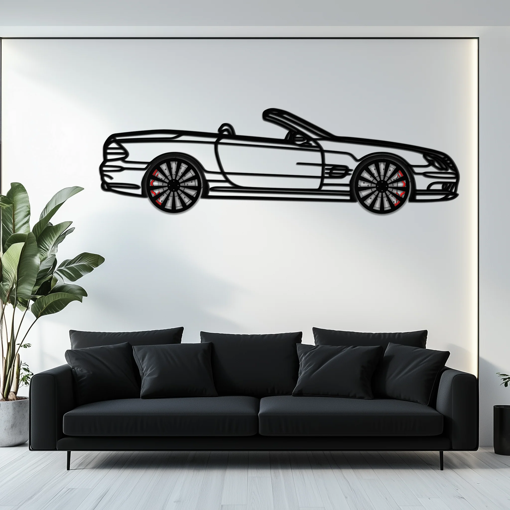 Mercedes SL55 R230 Metal Wall Art – Rotating Wheels Car Silhouette Decor – AMG-Inspired Gift for Car Lovers 🚗✨ -KAFMEKA082 - Image 10