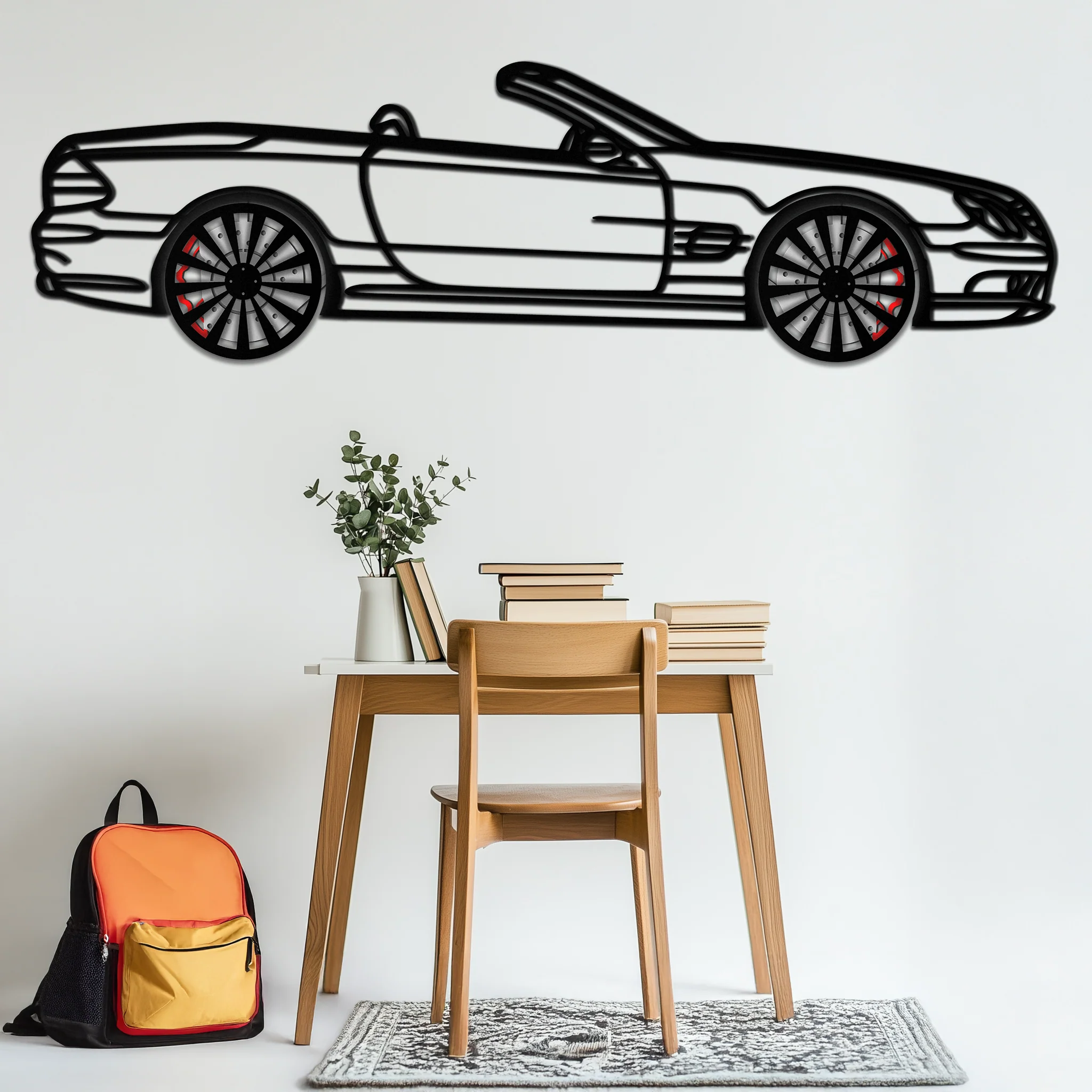 Mercedes SL55 R230 Metal Wall Art – Rotating Wheels Car Silhouette Decor – AMG-Inspired Gift for Car Lovers 🚗✨ -KAFMEKA082 - Image 7