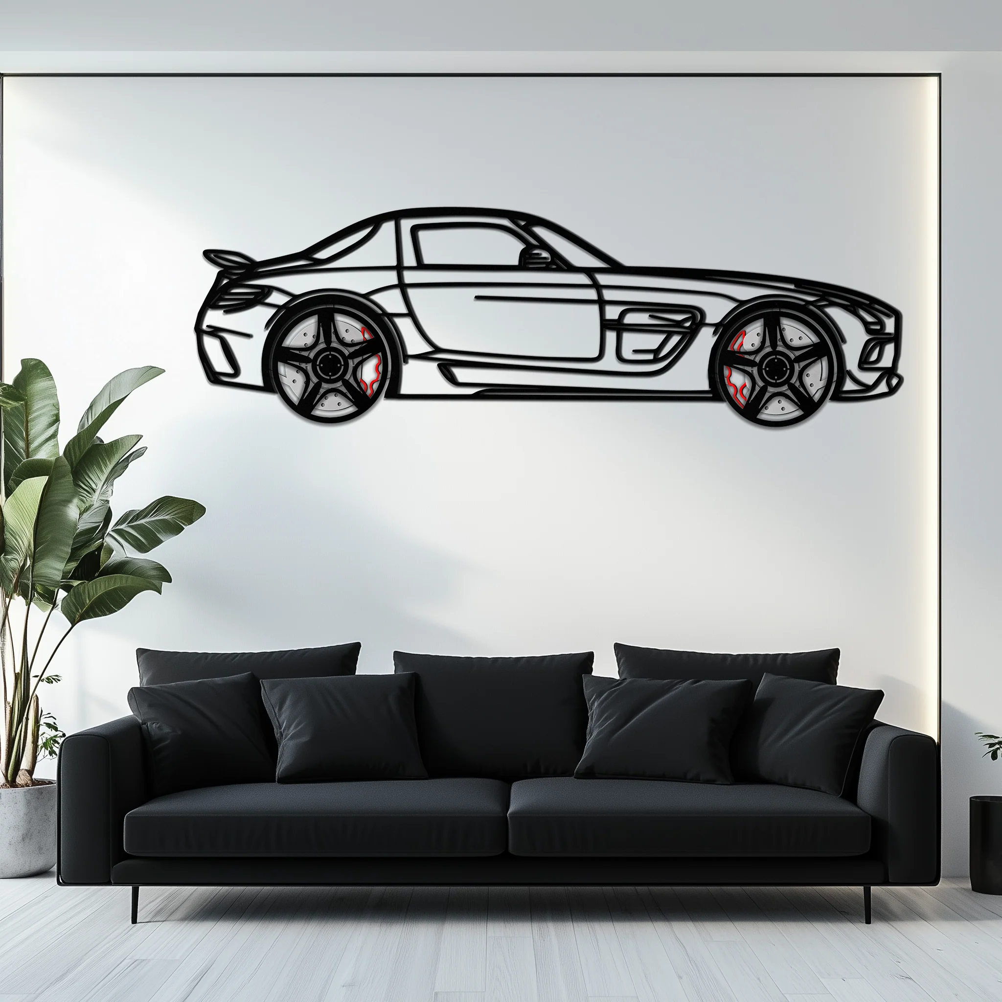 Mercedes SLS AMG Metal Wall Art – Rotating Wheel Car Silhouette • Luxury Automotive Decor • Perfect Gift for Car Lovers - KAFMEKA075 - Image 10