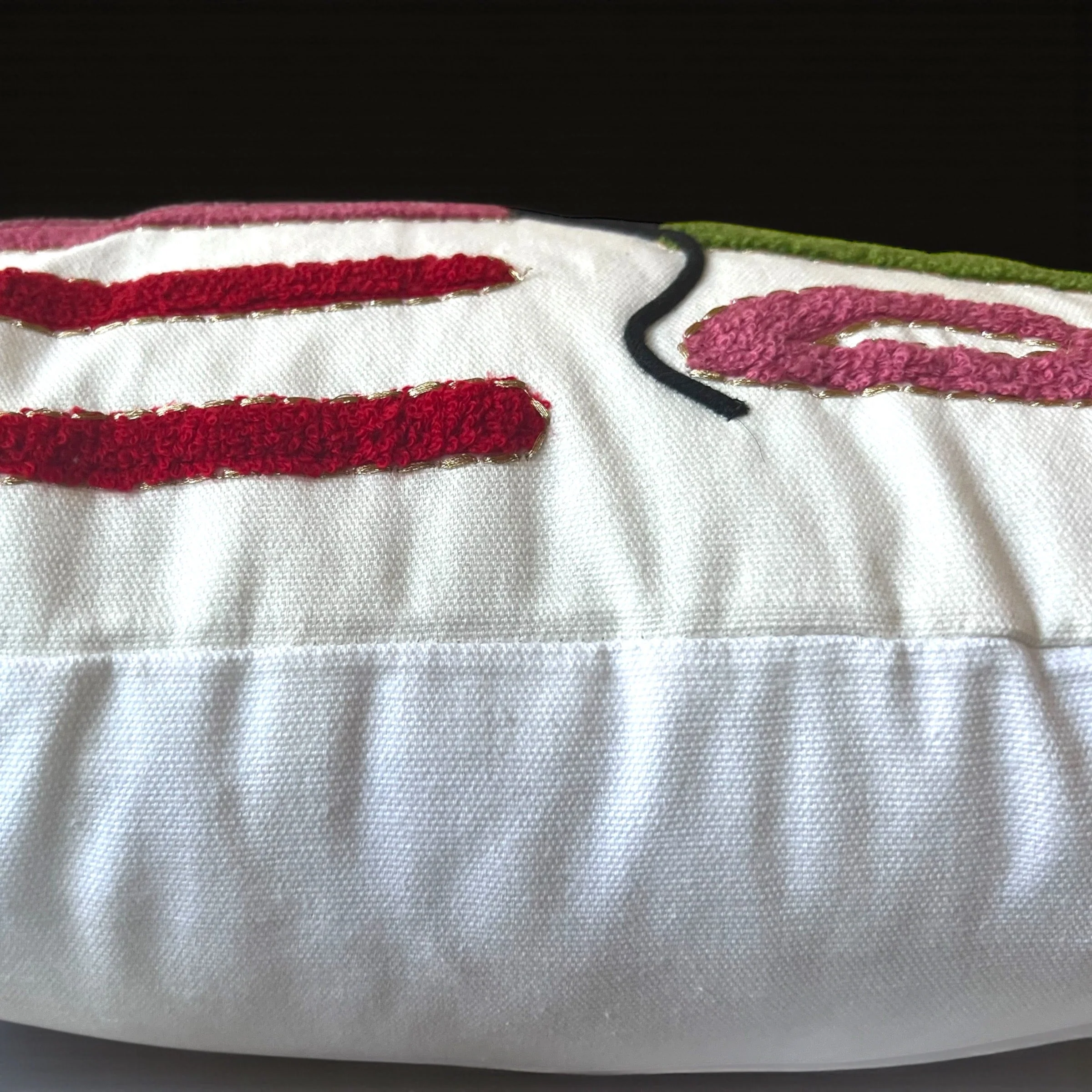 Merry and Bright Embroidered Christmas Themed Pillow - Image 6