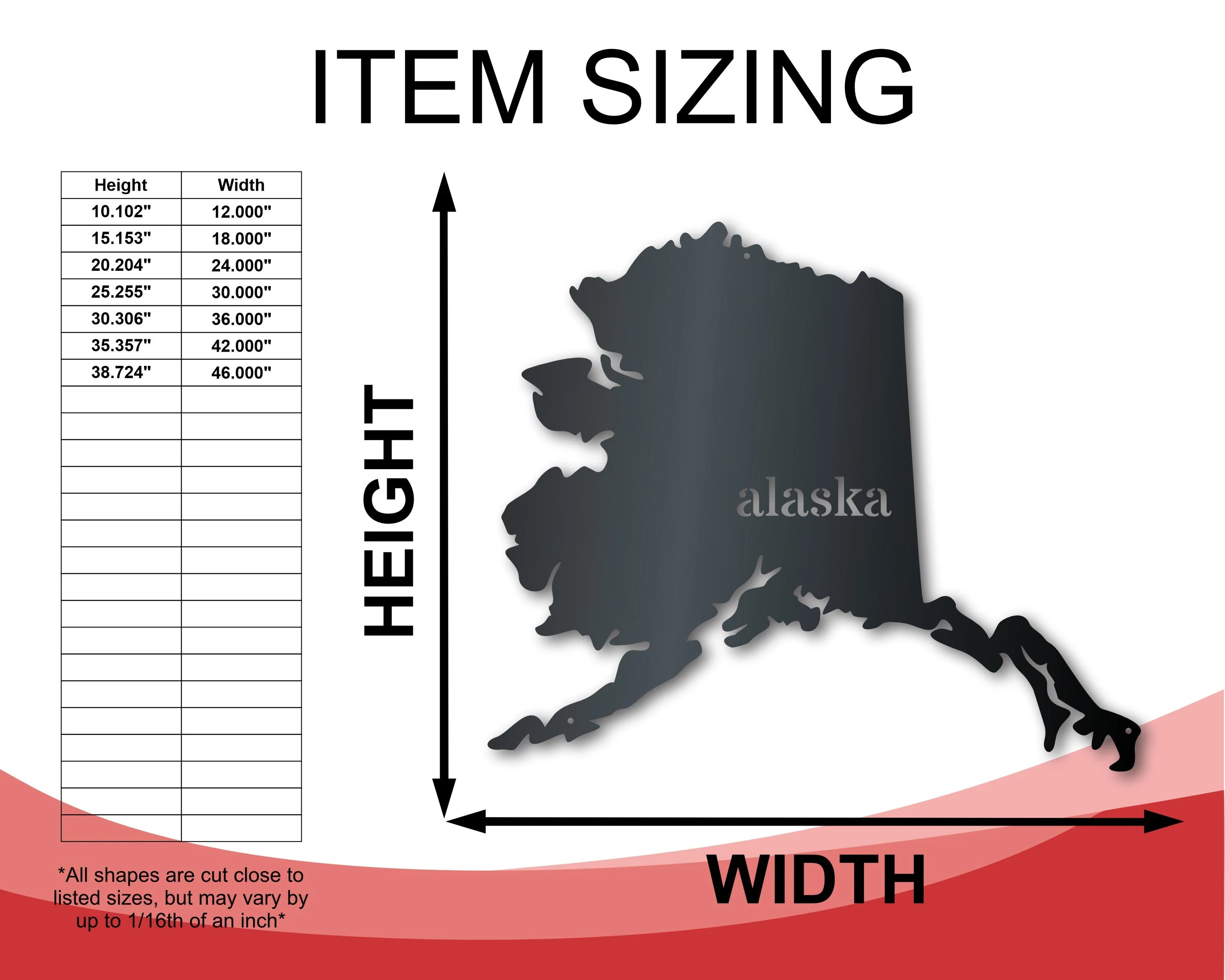 Metal Alaska Wall Art | Custom Metal US State Sign | Indoor Outdoor | Up to 46" | Over 20 Color Options - Image 2