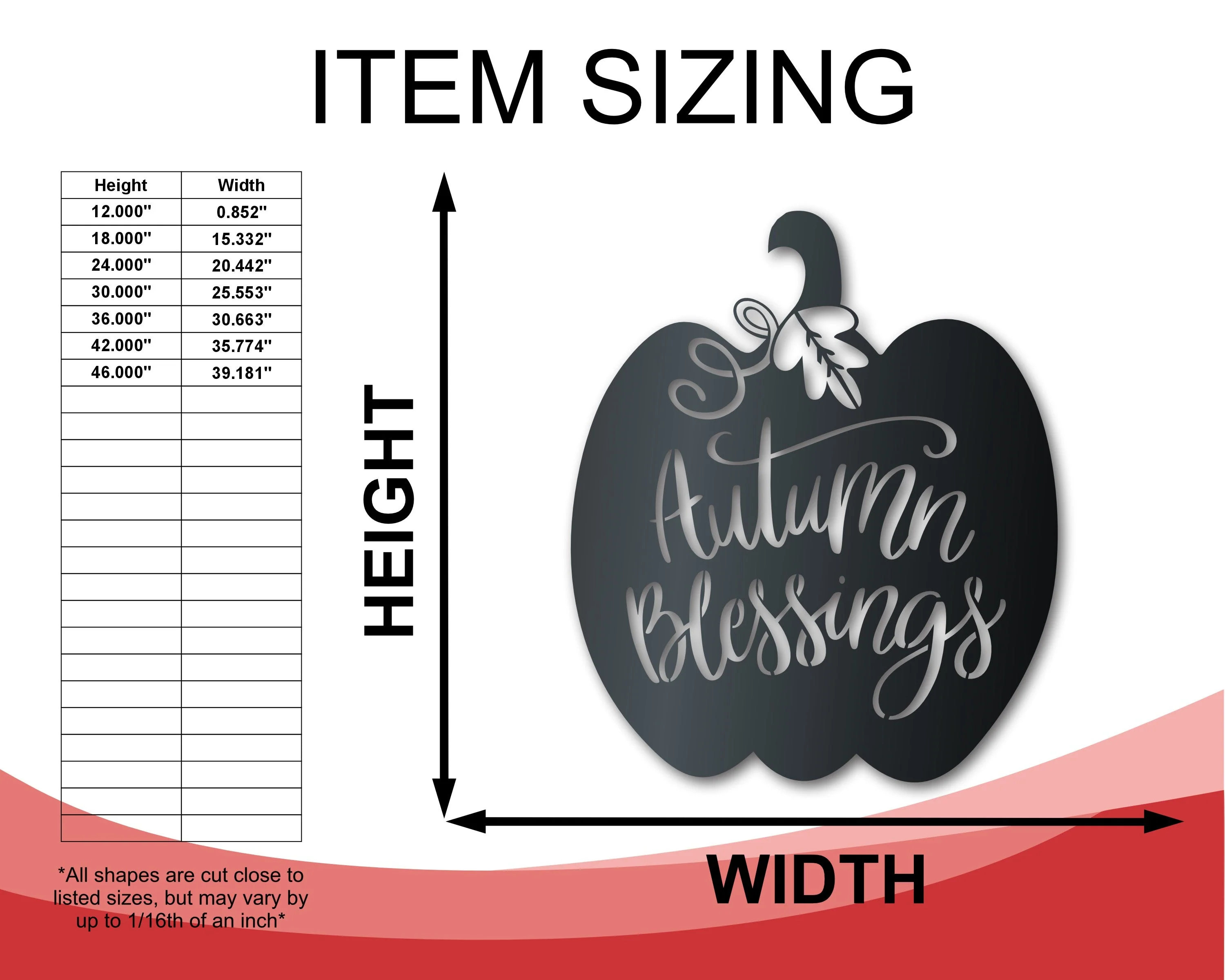Metal Autumn Blessings Wall Art | Indoor Outdoor | Up to 36" | Over 20 Color Options - Image 2