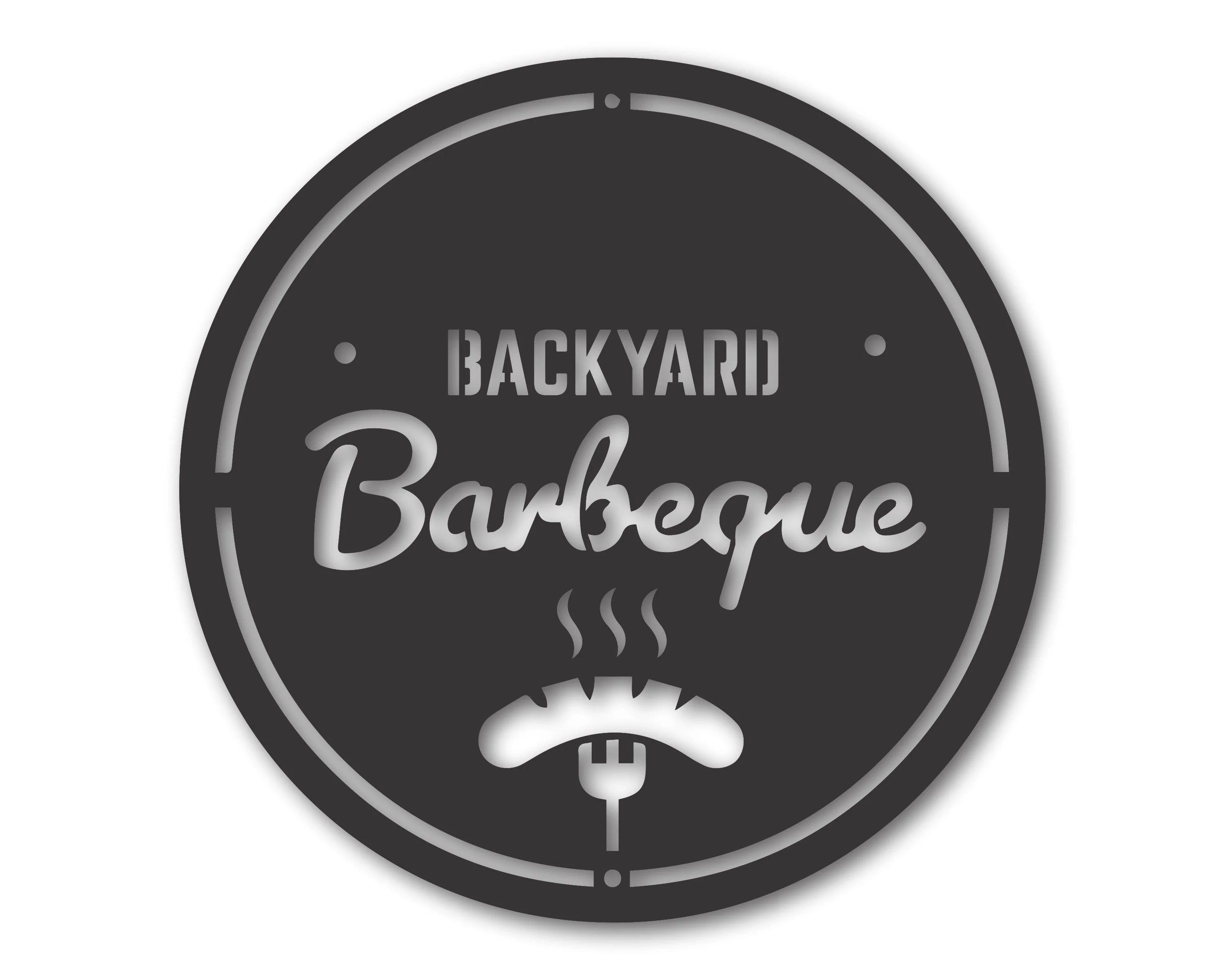 Metal Backyard BBQ Sign | Metal Backyard Wall Decor | 15 Color Options