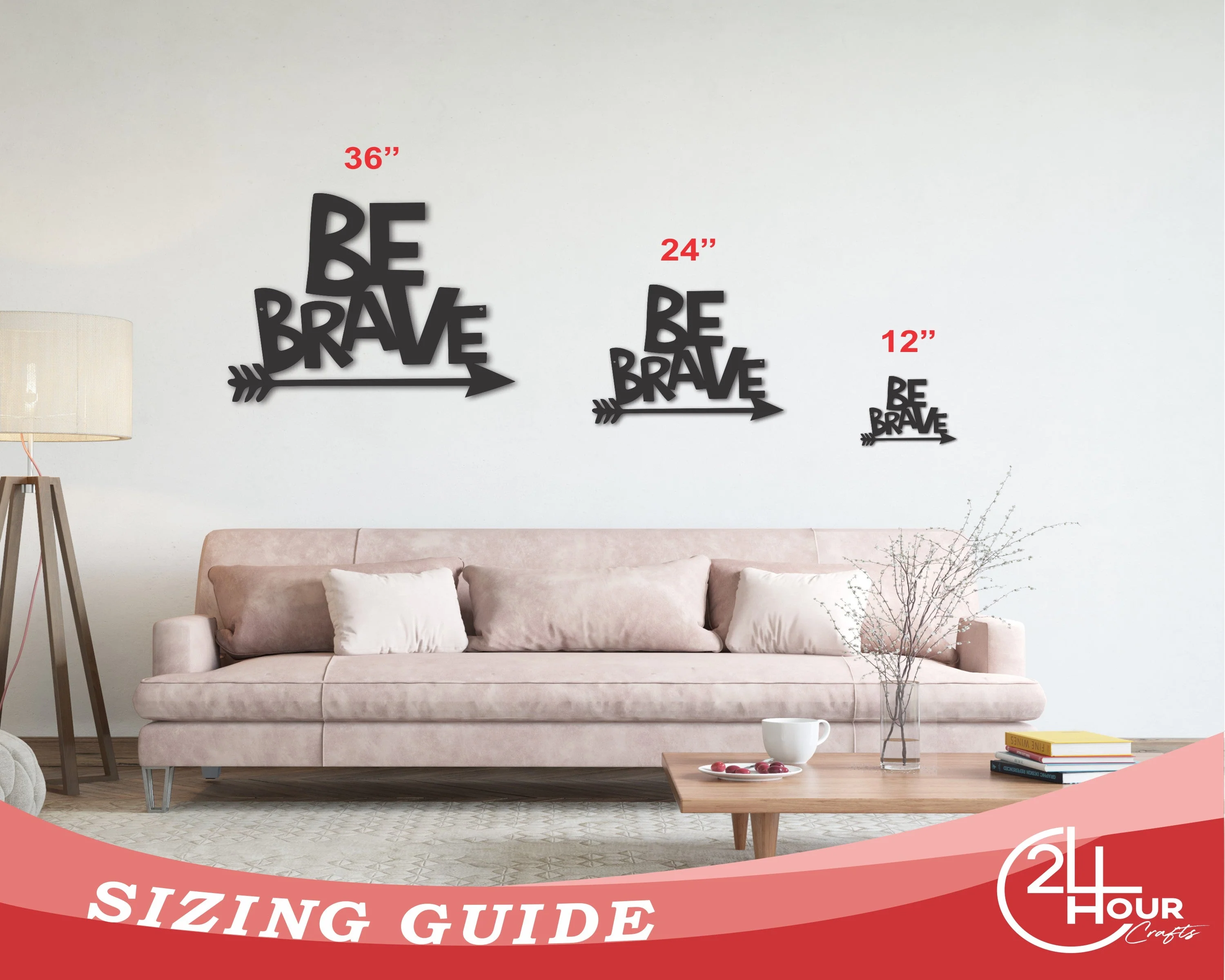 Metal Be Brave Wall Sign | Custom Be Brave Wall Plaque | Be Brave Metal Wall Decor | 15 Color Options - Image 2