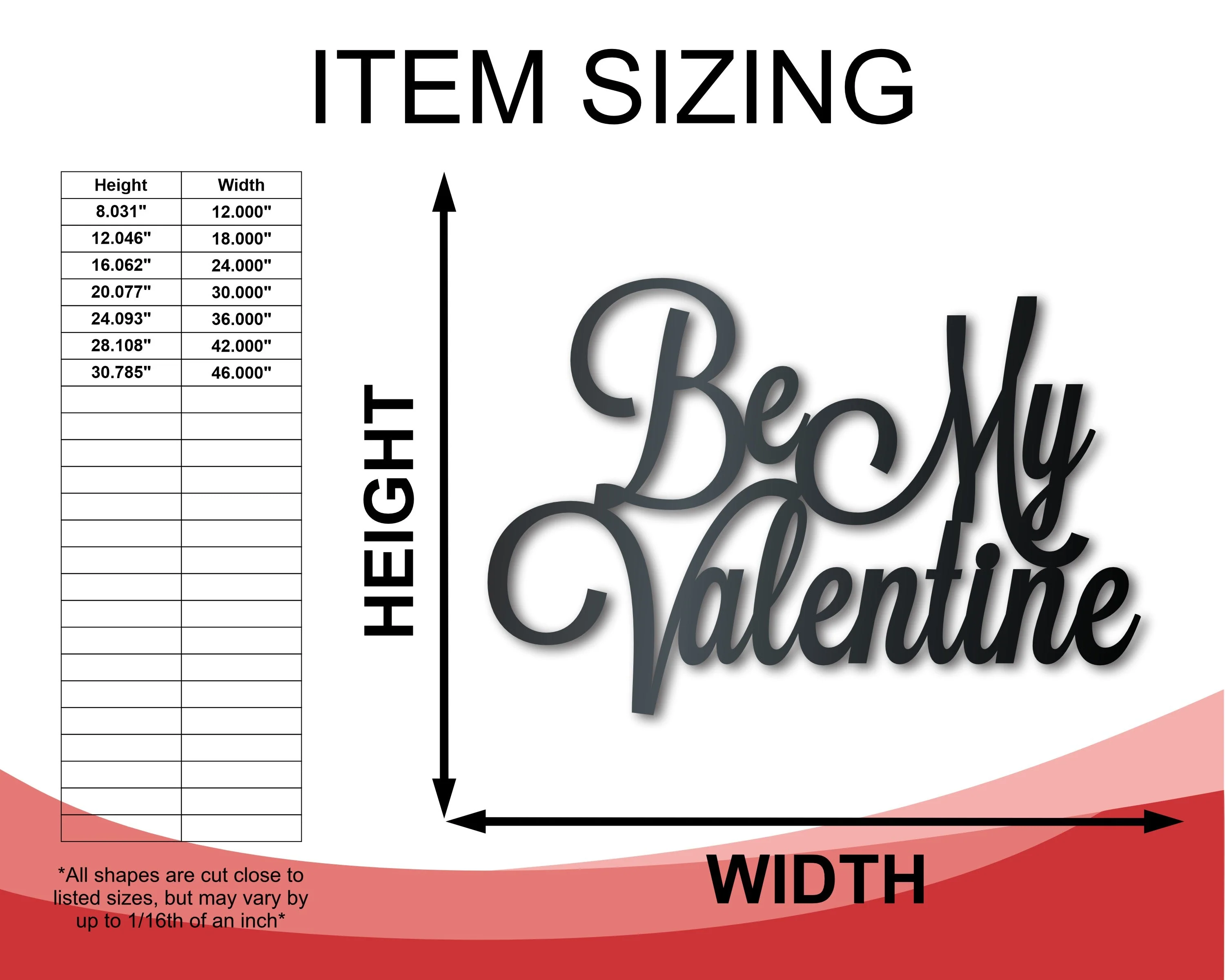 Metal Be My Valentine Wall Art - Metal Valentine Sign - 14 Color Options - Image 2