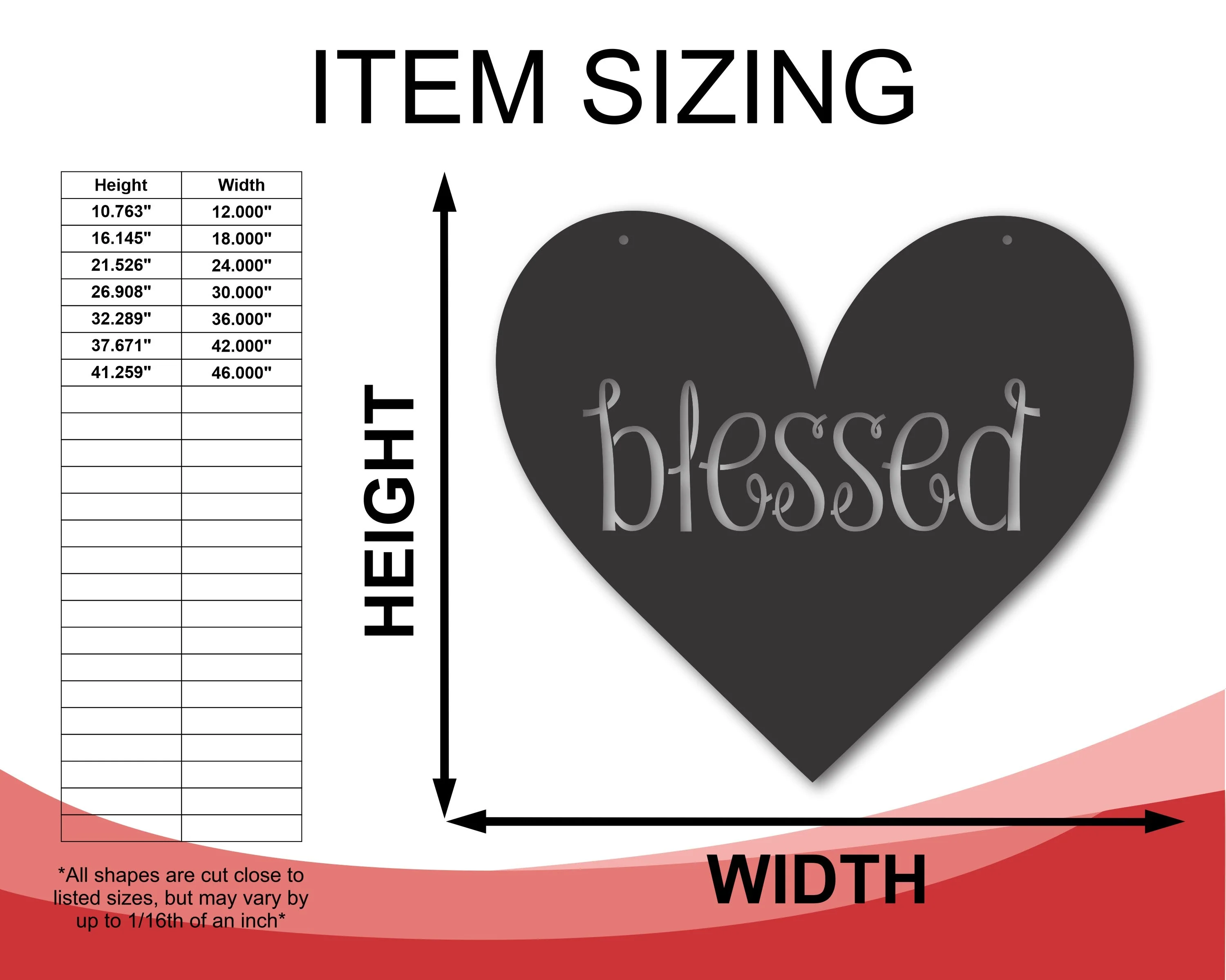 Metal Blessed Heart Wall Sign | Metal Heart Sign | Metal Heart Wall Art | 15 Color Options - Image 3