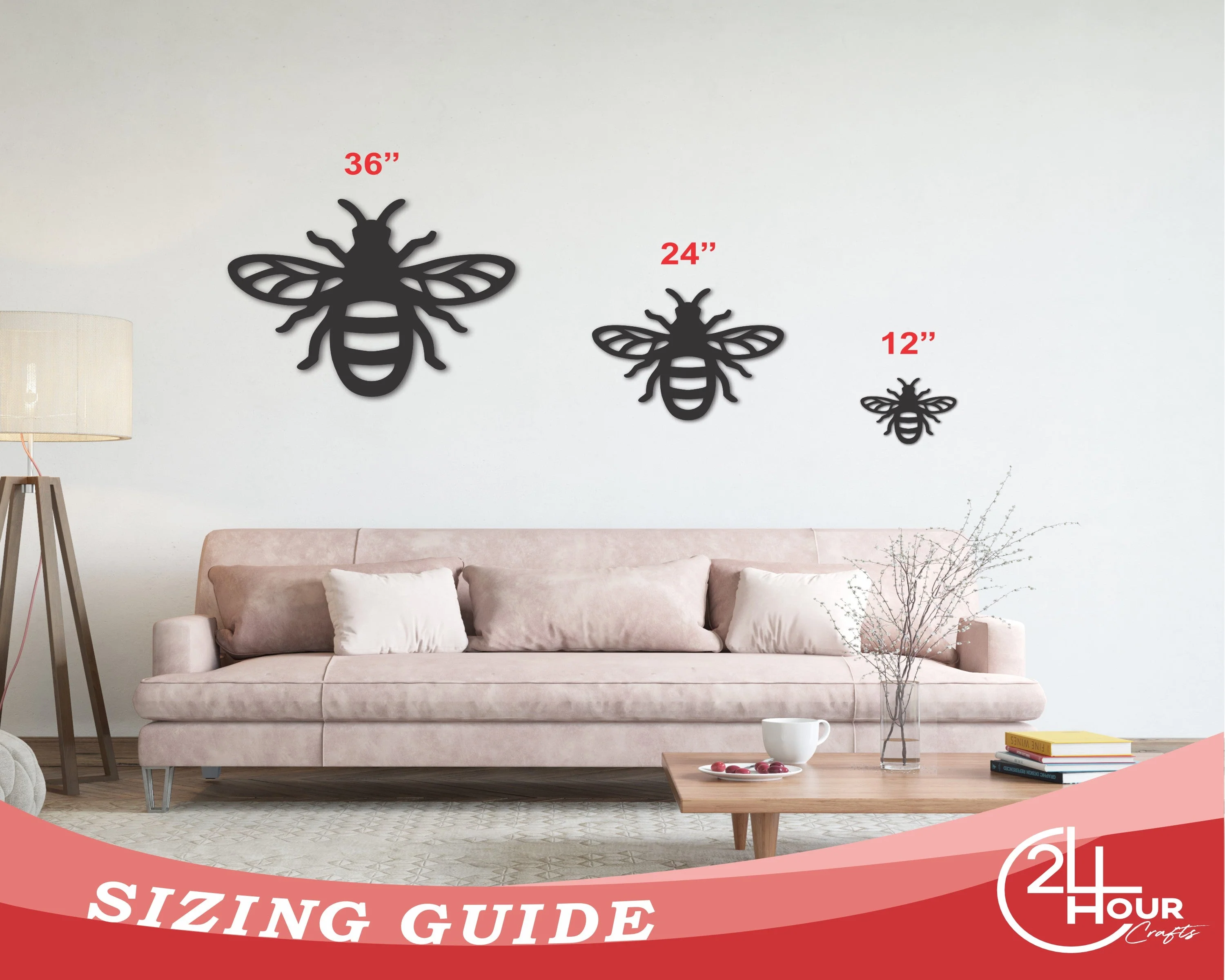 Metal Bumble Bee Sign | Metal Bumble Bee Wall Plaque | 15 Color Options - Image 3
