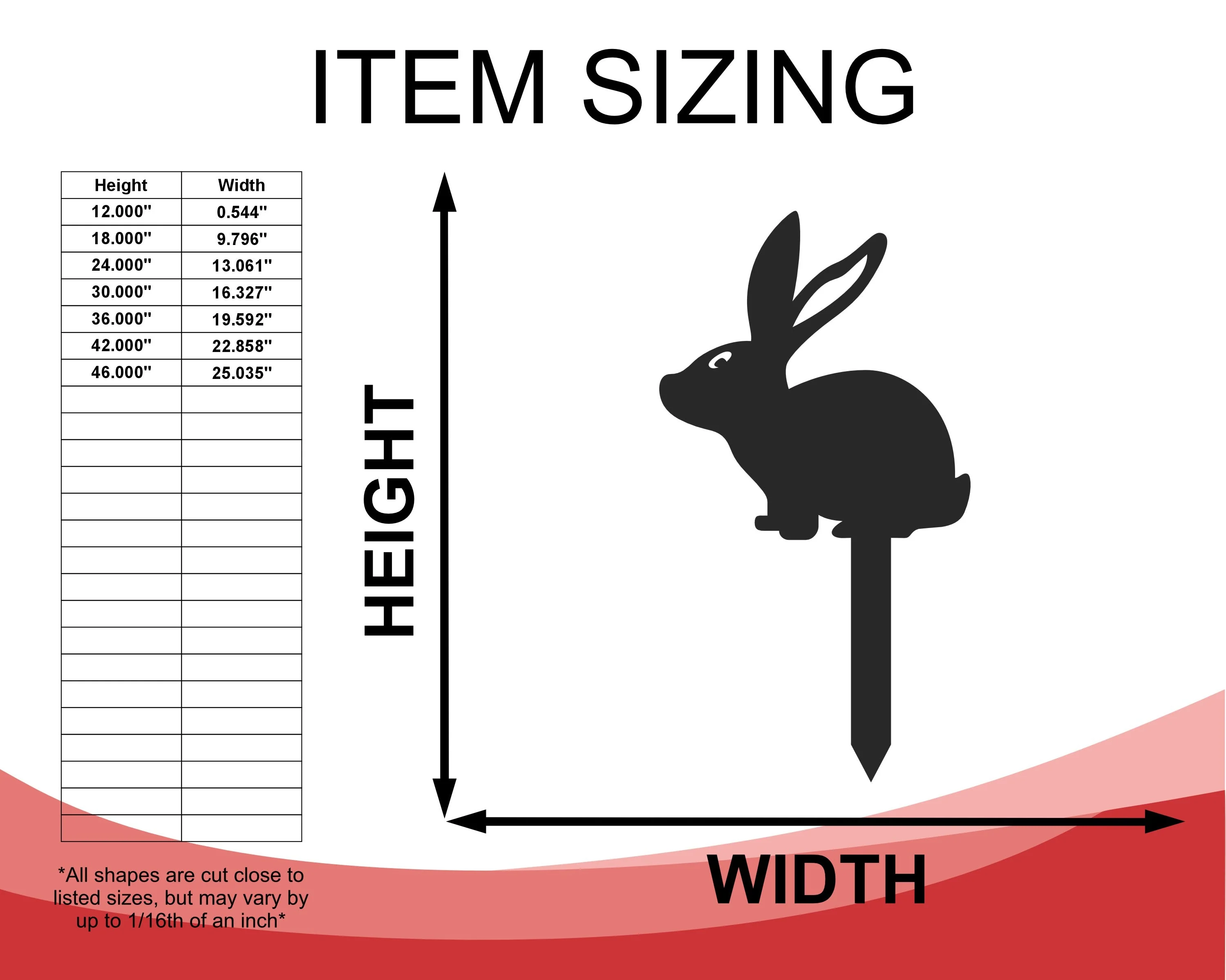Metal Bunny Garden Stakes | Up to 24" | Over 20 Color Options - Image 3