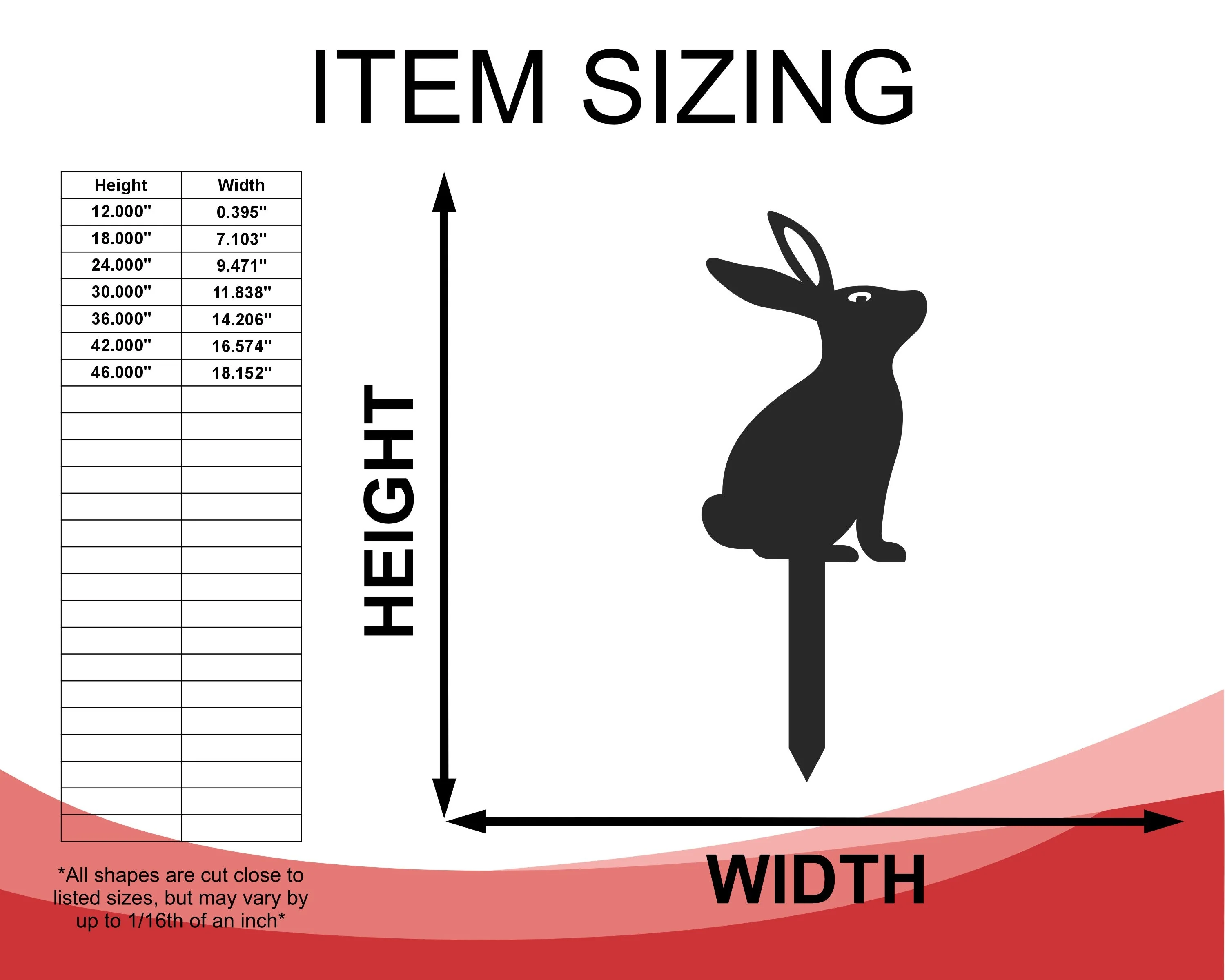 Metal Bunny Garden Stakes | Up to 24" | Over 20 Color Options - Image 5