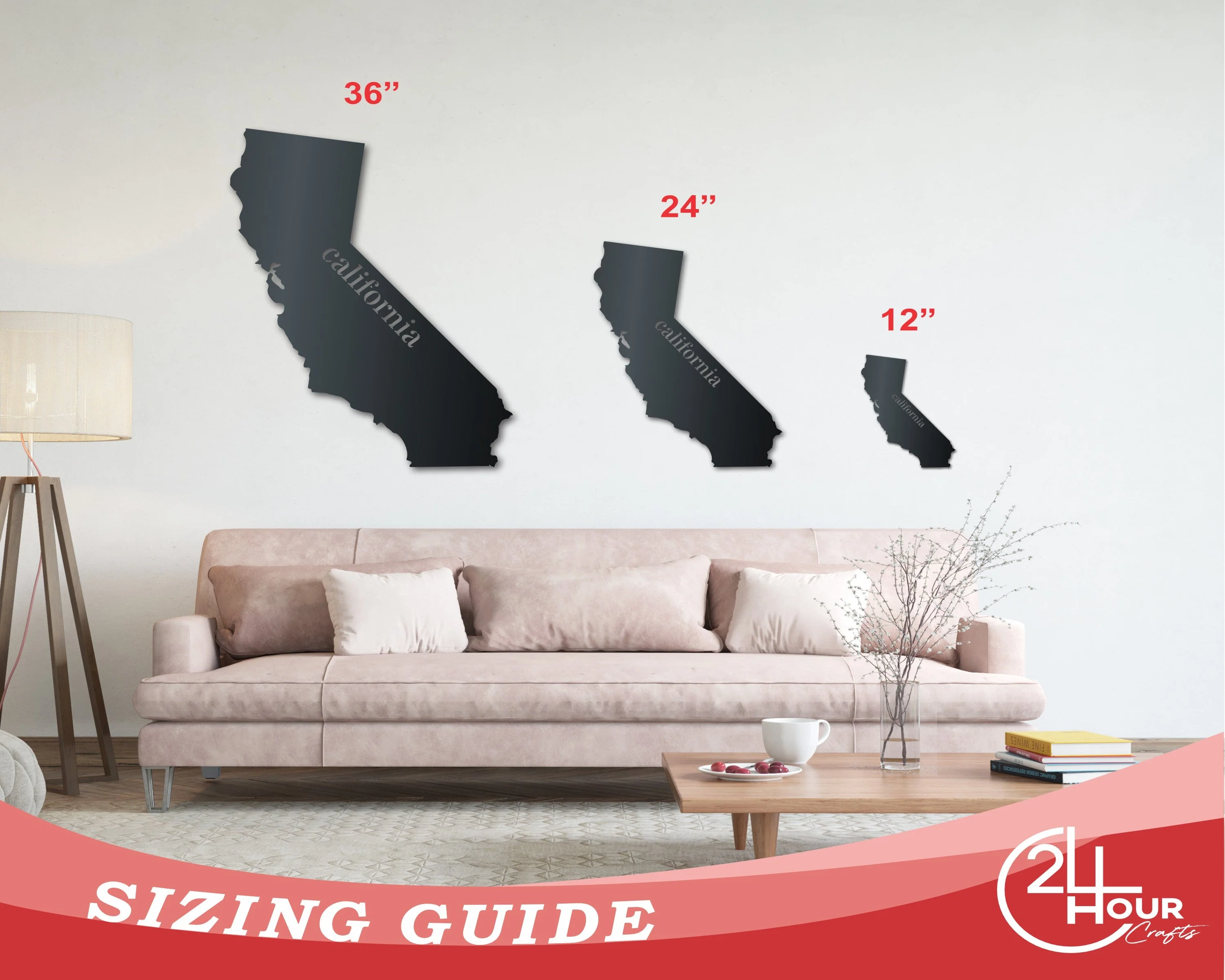 Metal California Wall Art - Custom Metal US State Sign - 14 Color Options - Image 3