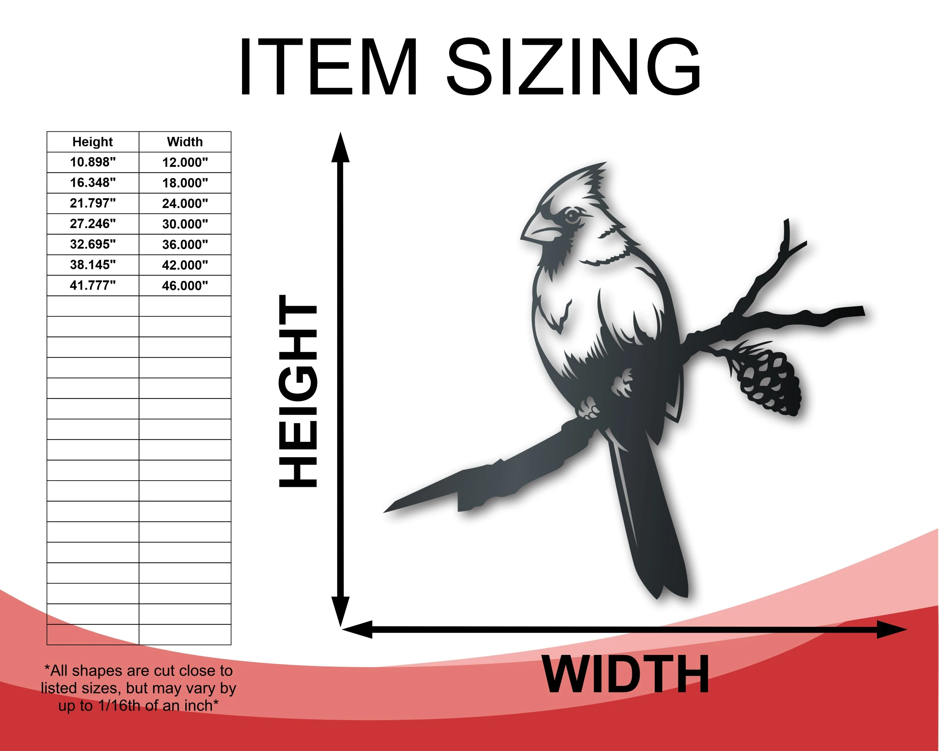 Metal Cardinal Tree Stake | Metal Garden Art | Indoor Outdoor | Up to 46" | Over 20 Color Options - Image 2