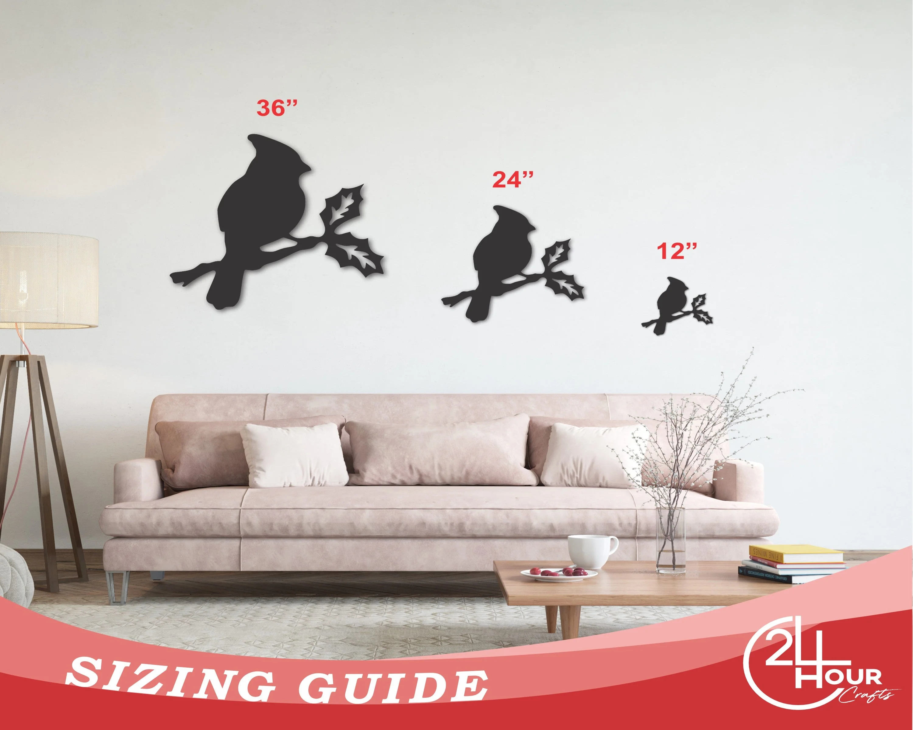 Metal Cardinal Wall Sign | Metal Bird Wall Art | Metal Cardinal Wall Plaque | 15 Color Options - Image 3