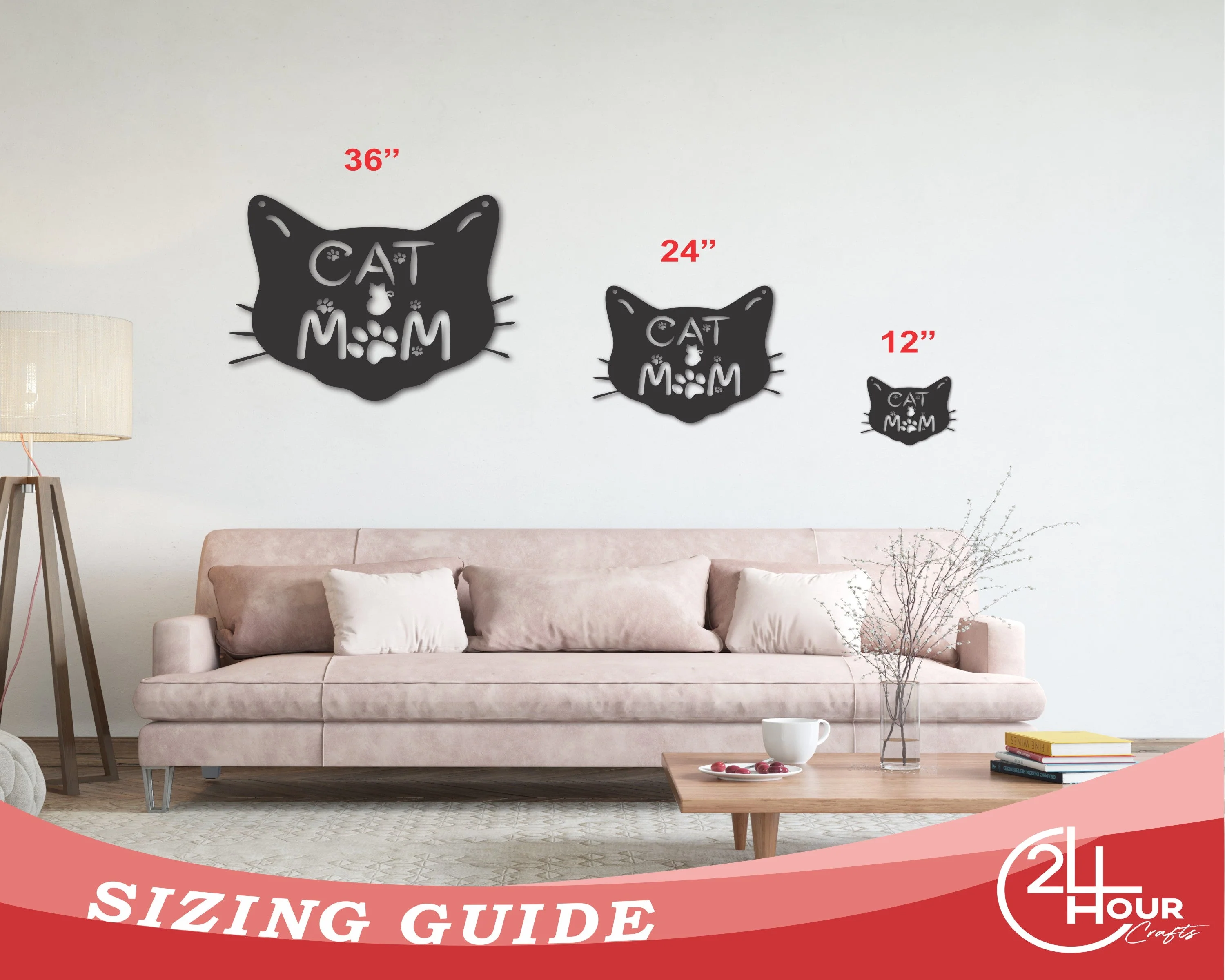 Metal Cat Mom Sign | Custom Cat Mom Wall Sign | Custom Metal Cat Mom Wall Art | 15 Color Options - Image 3