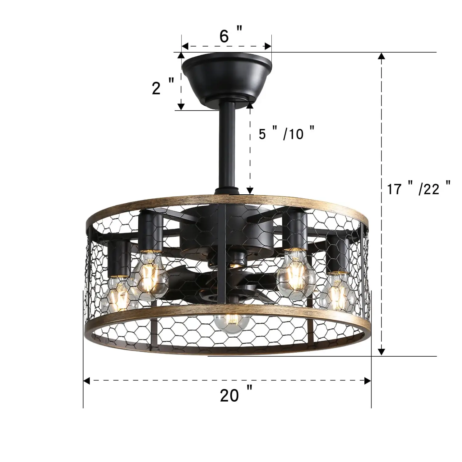 Metal Ceiling Fan with Quiet DC Motor Light and Remote Control - Image 4
